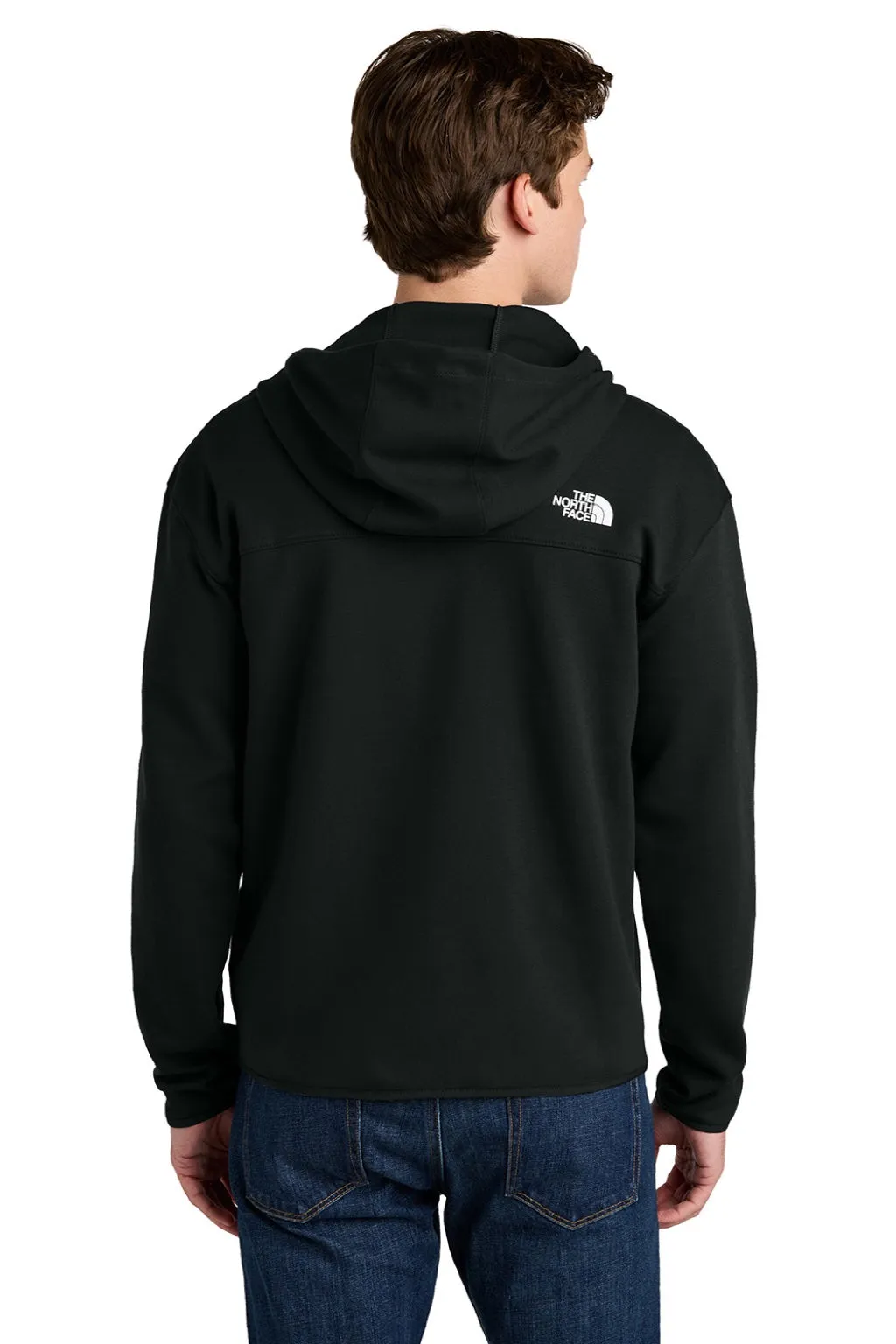 The North Face Mens Double Knit Full Zip Hooded Sweatshirt Hoodie w/ Pockets - Black Clothing The-North-Face