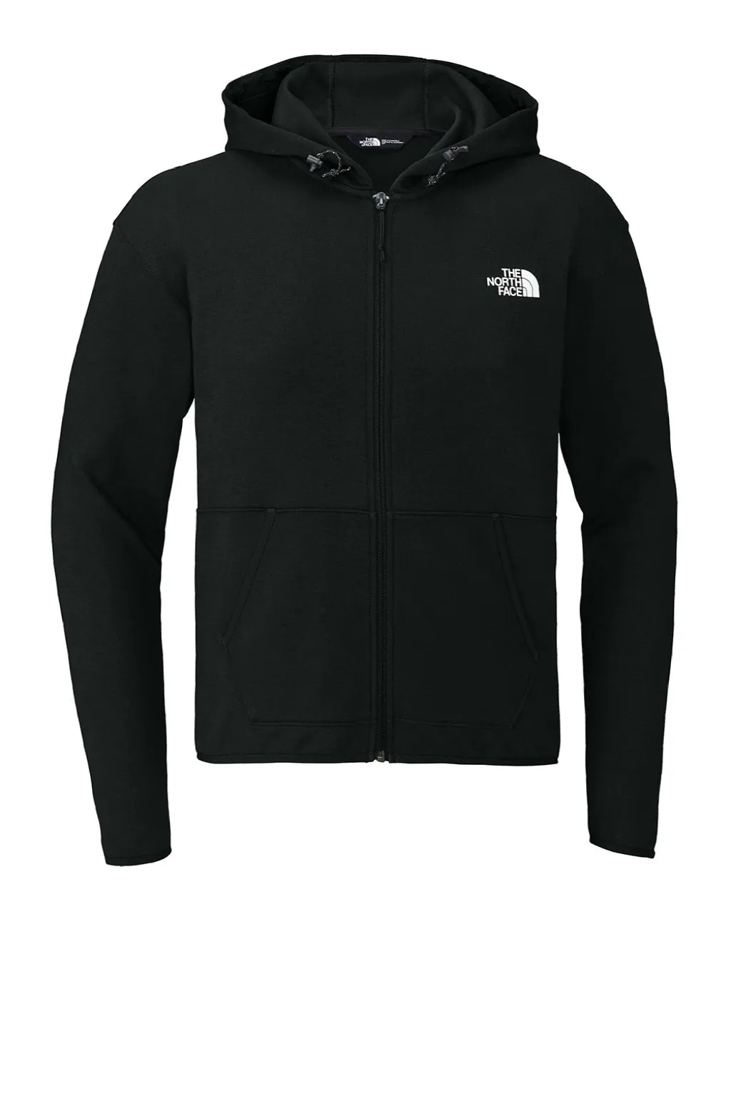 The North Face Mens Double Knit Full Zip Hooded Sweatshirt Hoodie w/ Pockets - Black Clothing The-North-Face
