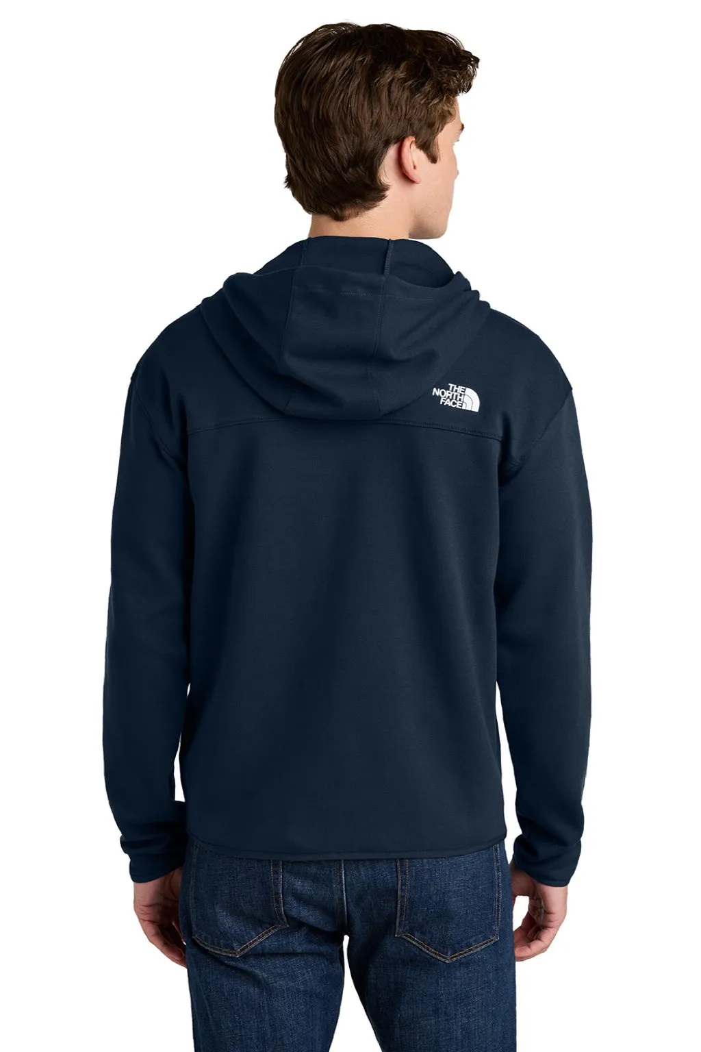 The North Face Mens Double Knit Full Zip Hooded Sweatshirt Hoodie w/ Pockets - Summit Navy Blue Clothing The-North-Face