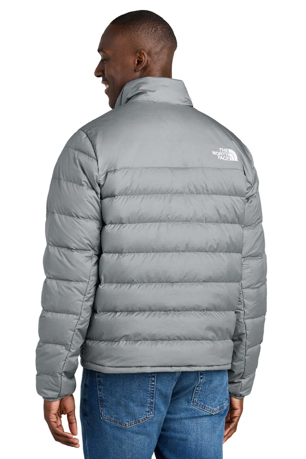 The North Face Mens Down Hybrid Water Resistant Full Zip Jacket - Heather Medium Grey Clothing The-North-Face