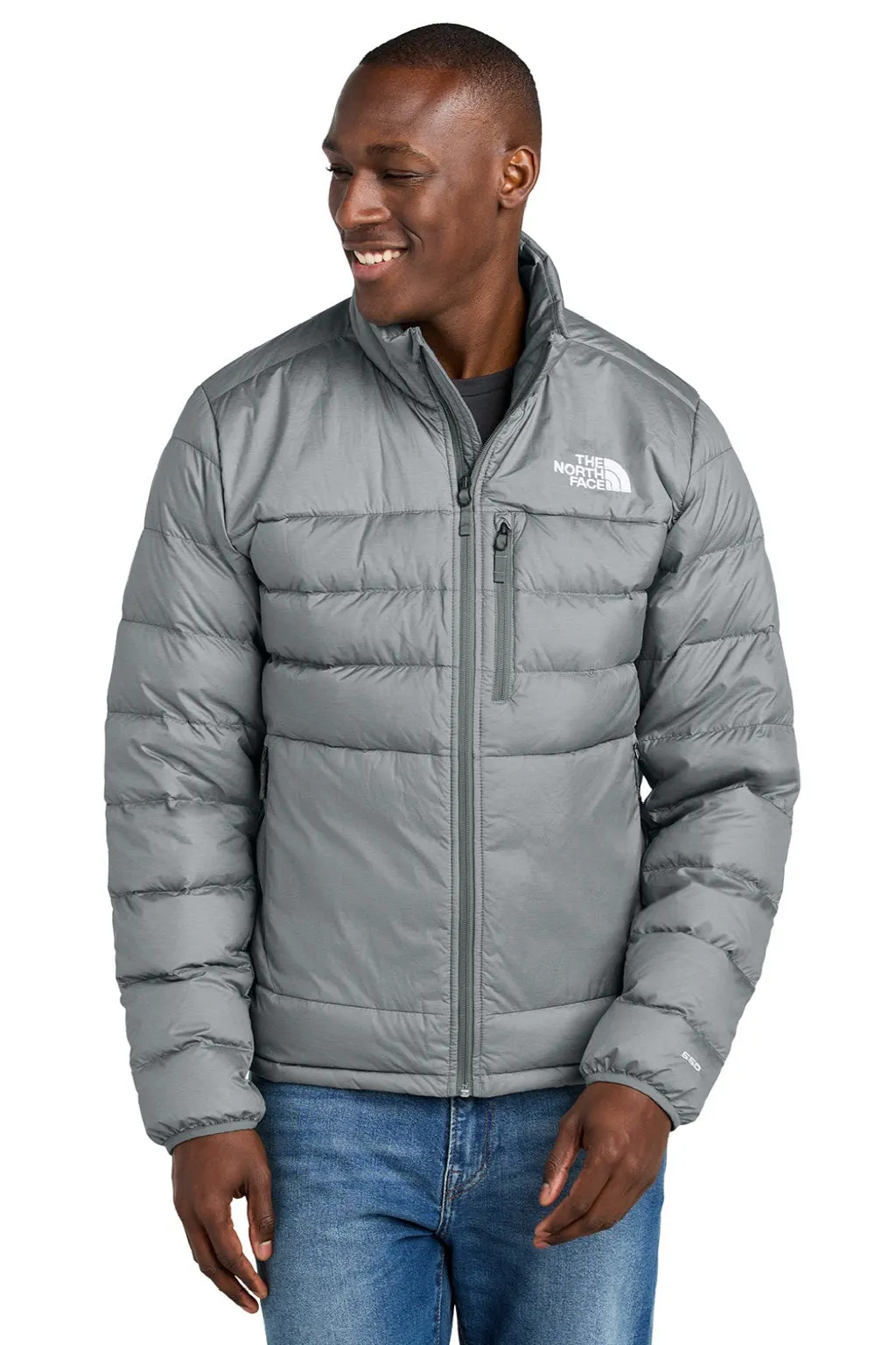 The North Face Mens Down Hybrid Water Resistant Full Zip Jacket - Heather Medium Grey Clothing The-North-Face