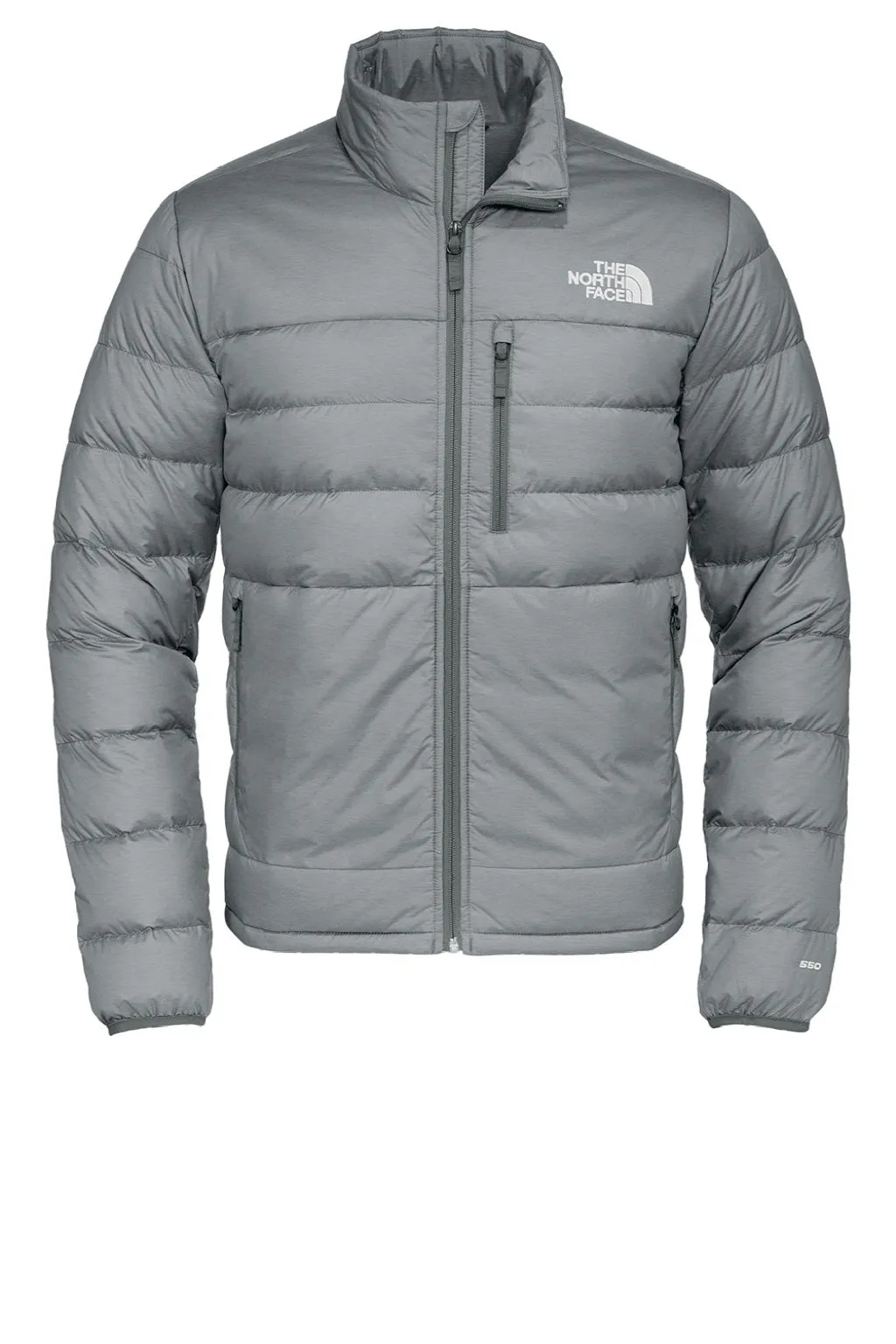 The North Face Mens Down Hybrid Water Resistant Full Zip Jacket - Heather Medium Grey Clothing The-North-Face