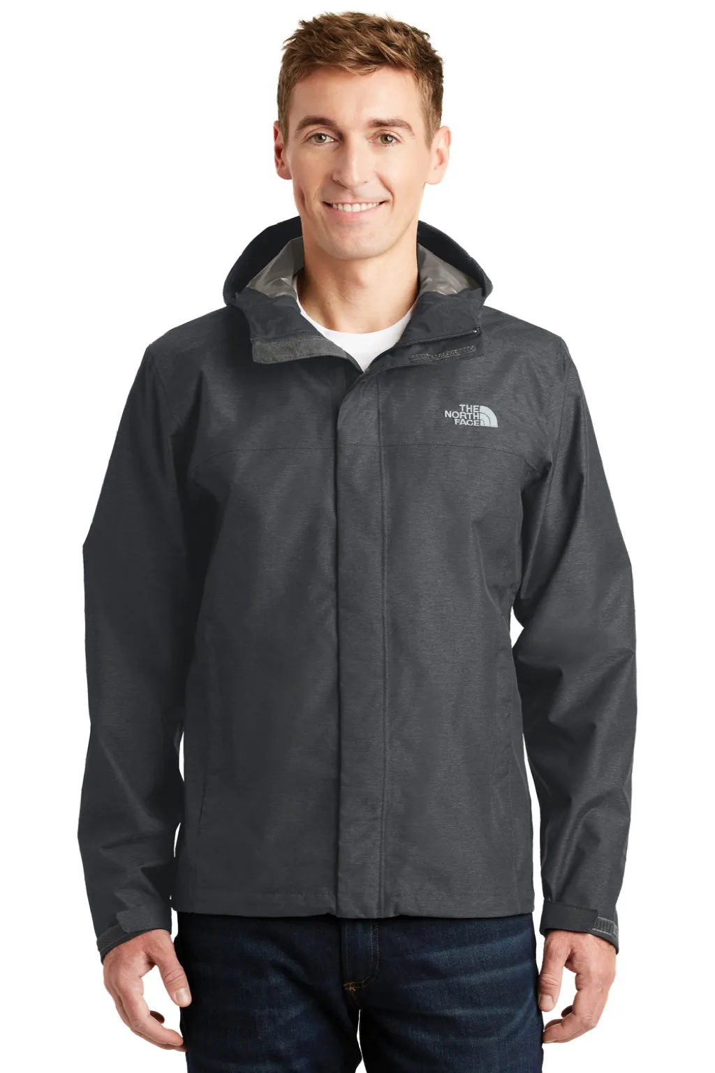 The North Face Mens DryVent Windproof & Waterproof Full Zip Hooded Jacket - Heather Dark Grey Clothing The-North-Face