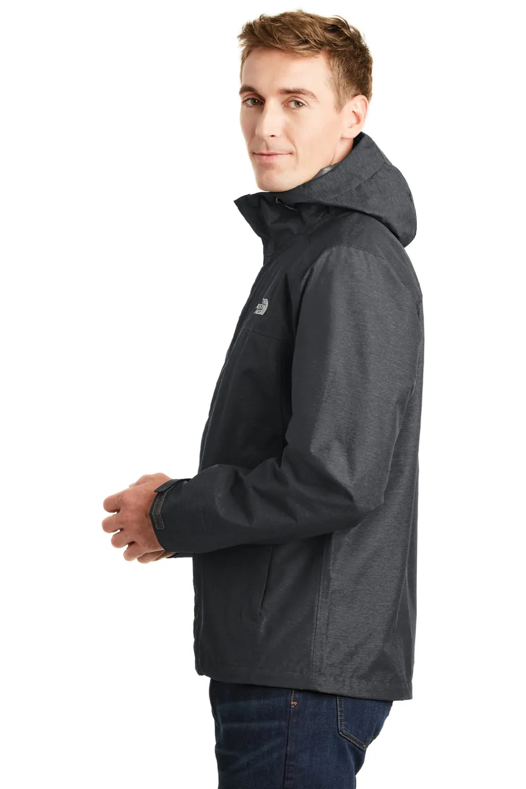 The North Face Mens DryVent Windproof & Waterproof Full Zip Hooded Jacket - Heather Dark Grey Clothing The-North-Face