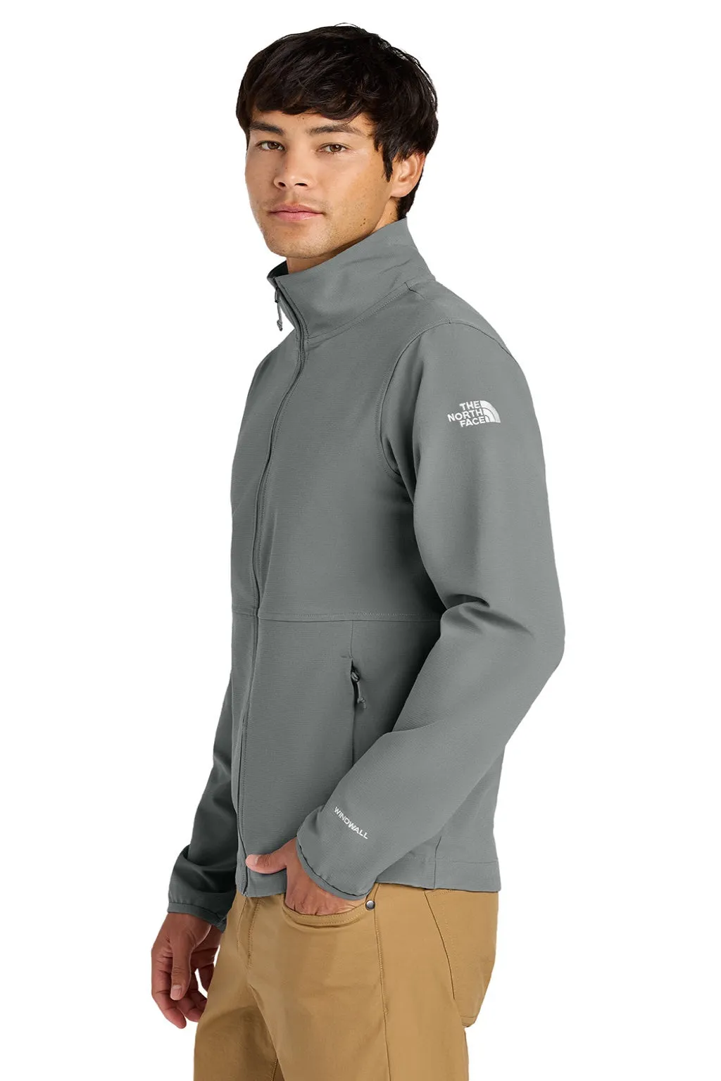 The North Face Mens Edge Stretch Wind & Water Resistant Full Zip Soft Shell Jacket - Smoked Pearl Grey Clothing The-North-Face