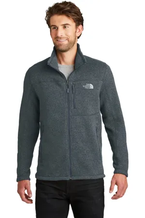 The North Face Mens Full Zip Sweater Fleece Jacket - Heather Urban Navy Blue Clothing The-North-Face