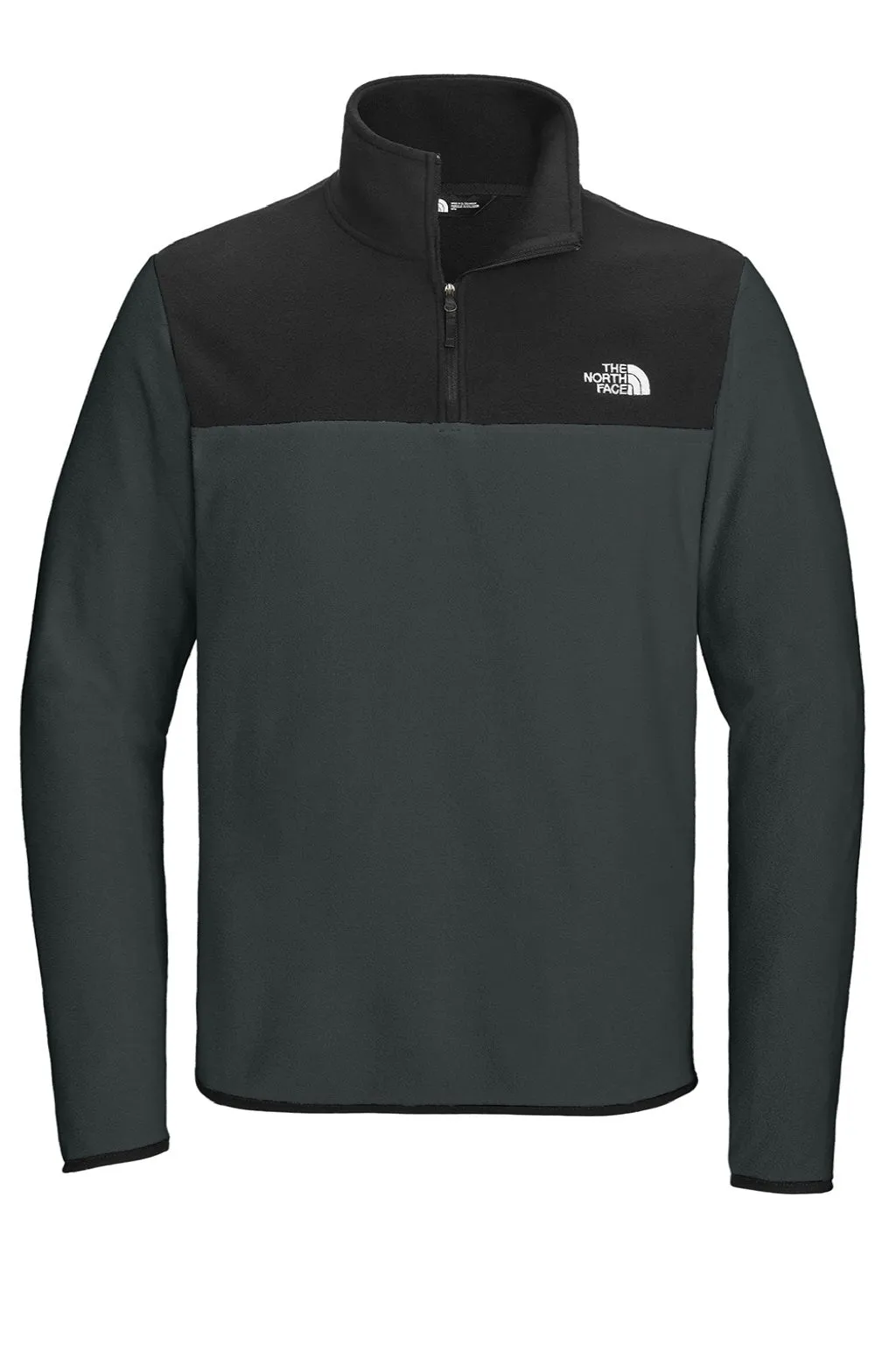 The North Face Mens Glacier Fleece 1/4 Zip Jacket - Asphalt Grey/Black Clothing The-North-Face