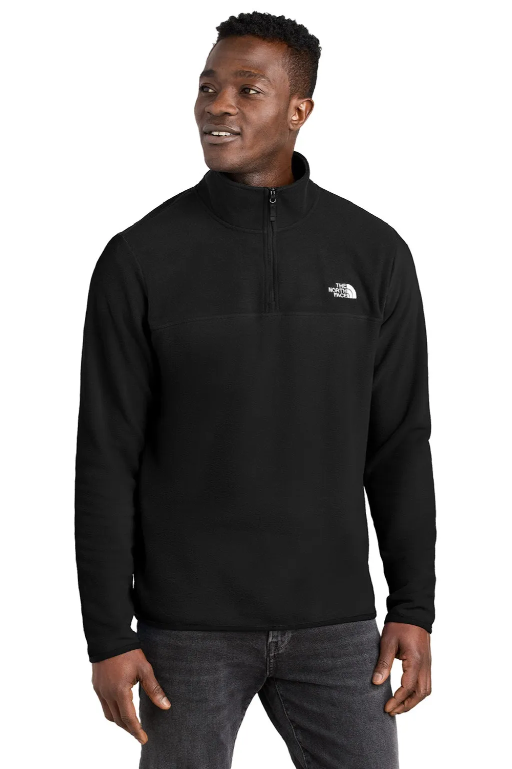 The North Face Mens Glacier Fleece 1/4 Zip Jacket - Black Clothing The-North-Face