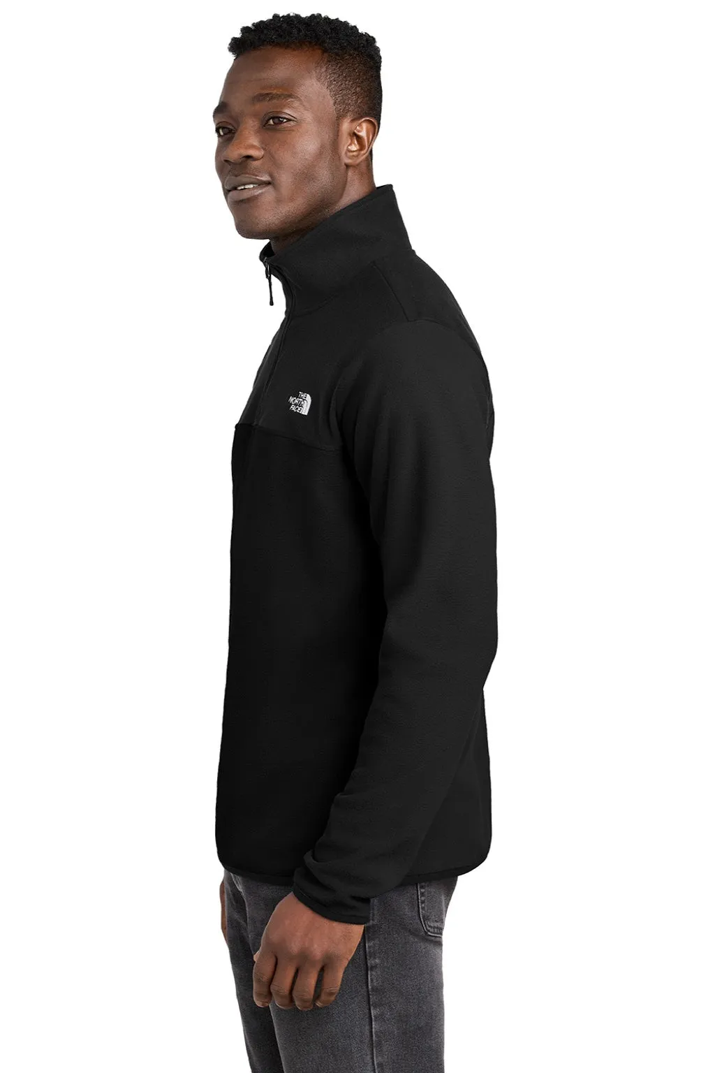 The North Face Mens Glacier Fleece 1/4 Zip Jacket - Black Clothing The-North-Face