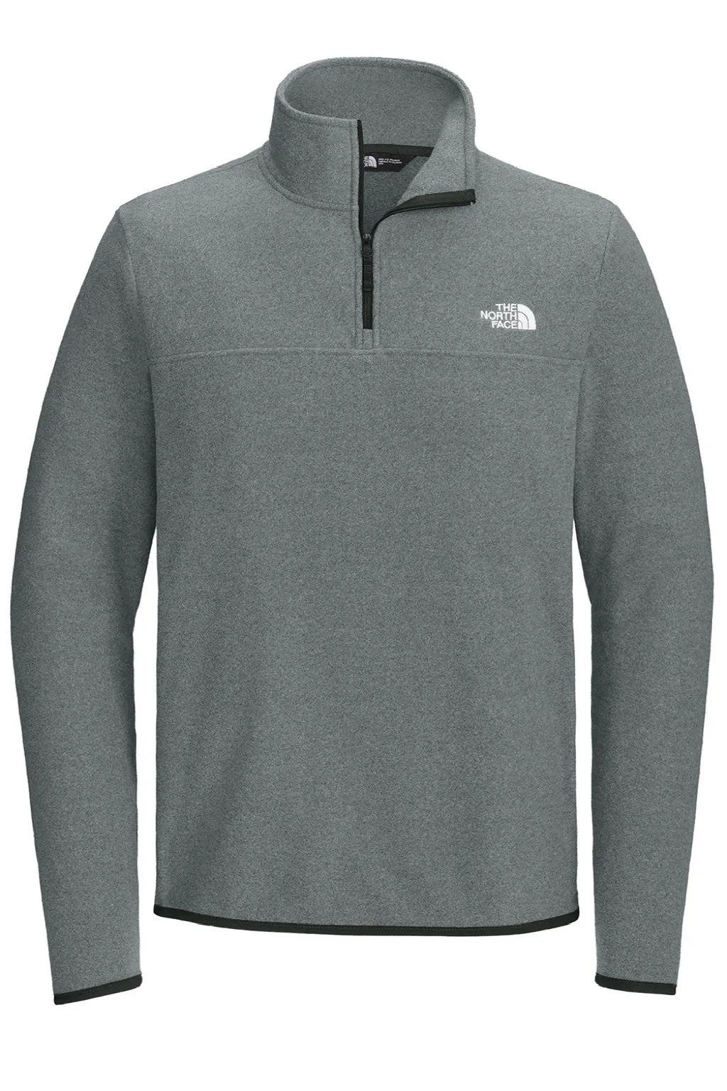 The North Face Mens Glacier Fleece 1/4 Zip Jacket - Heather Medium Grey Clothing The-North-Face