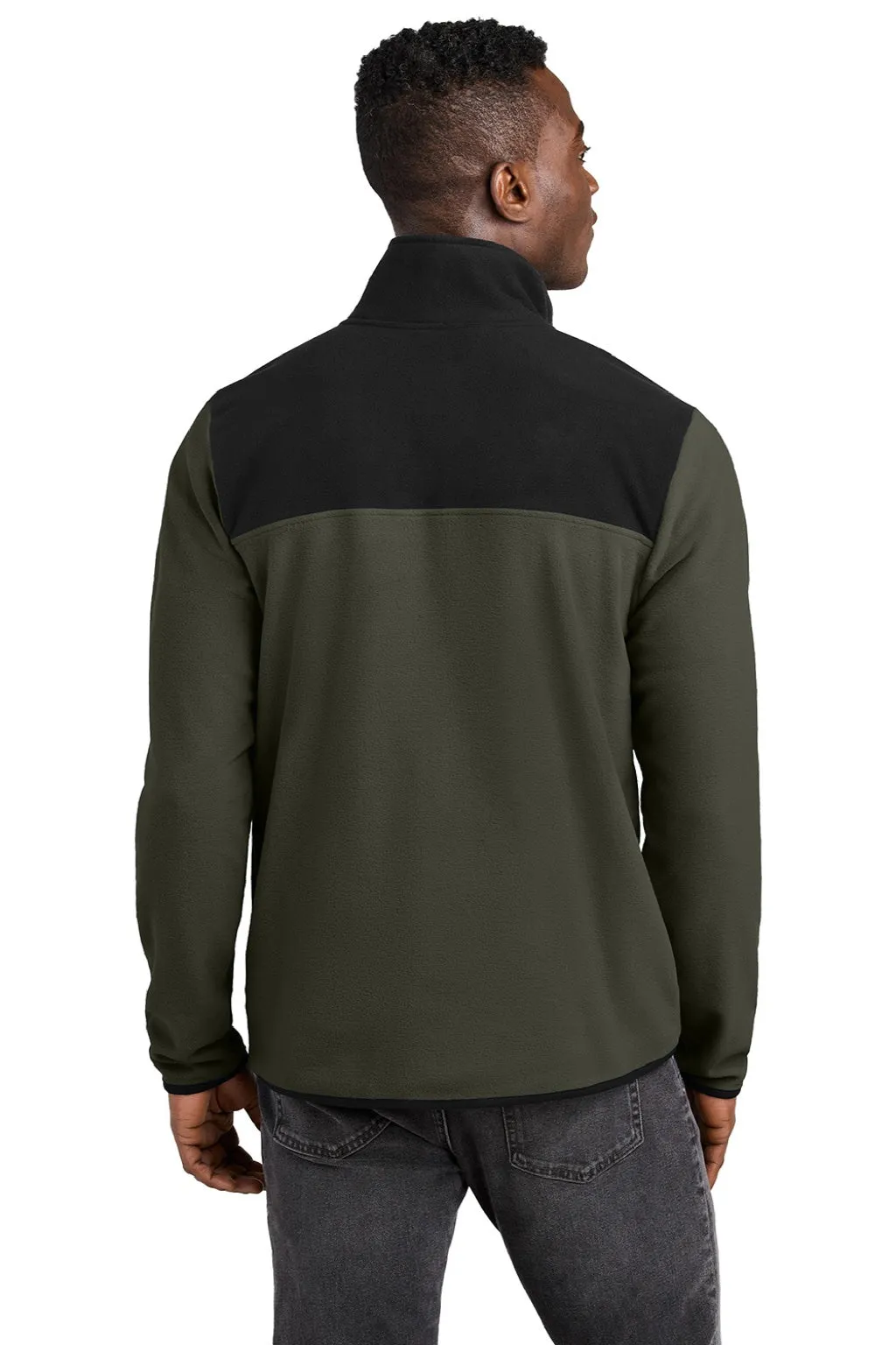 The North Face Mens Glacier Fleece 1/4 Zip Jacket - New Taupe Green/Black Clothing The-North-Face