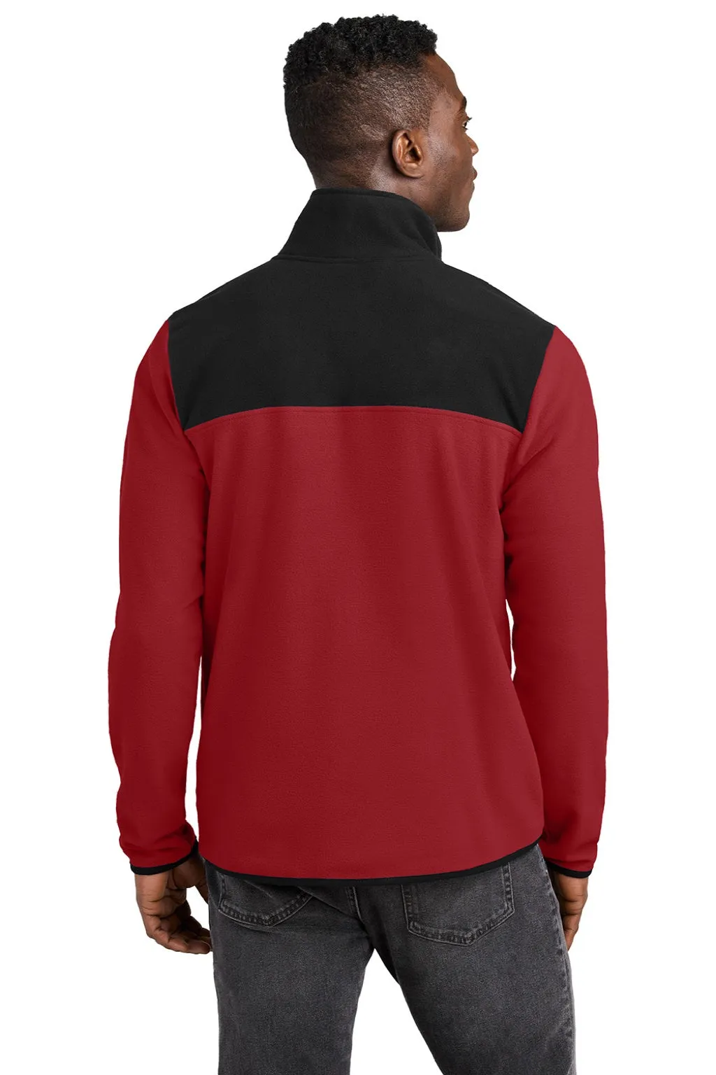 The North Face Mens Glacier Fleece 1/4 Zip Jacket - Rage Red/Black Clothing The-North-Face