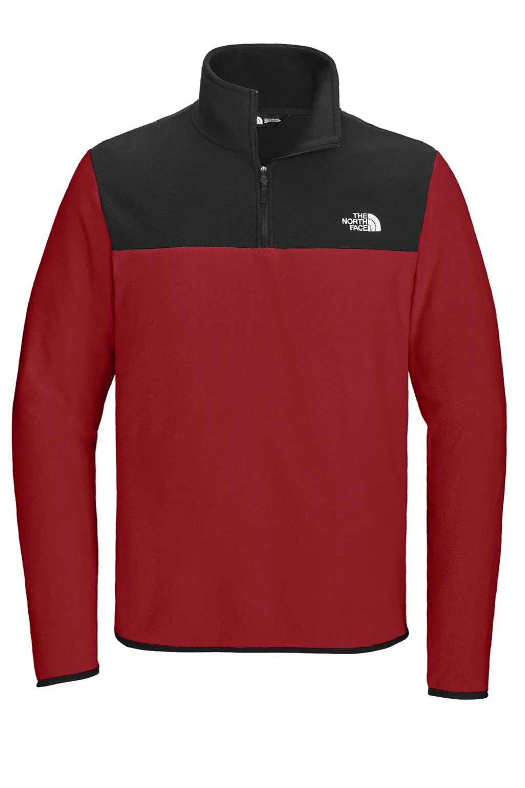 The North Face Mens Glacier Fleece 1/4 Zip Jacket - Rage Red/Black Clothing The-North-Face