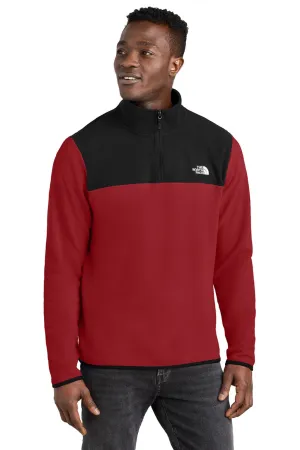 The North Face Mens Glacier Fleece 1/4 Zip Jacket - Rage Red/Black Clothing The-North-Face