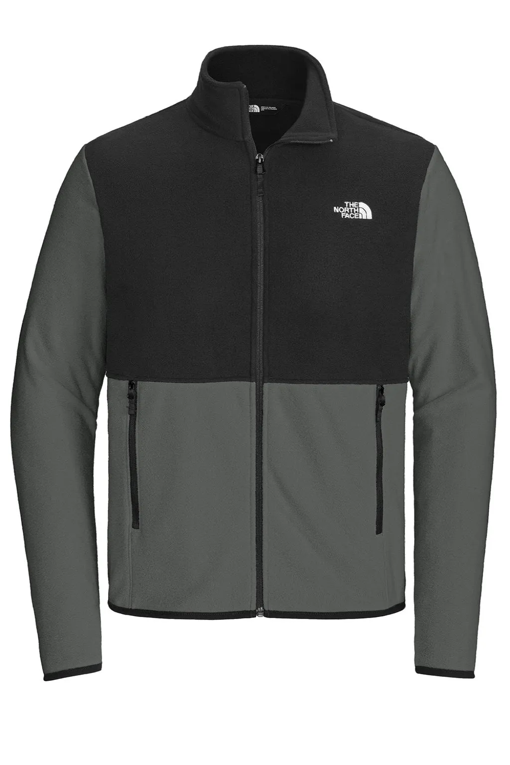 The North Face Mens Glacier Fleece Full Zip Jacket - Asphalt Grey/Black Clothing The-North-Face