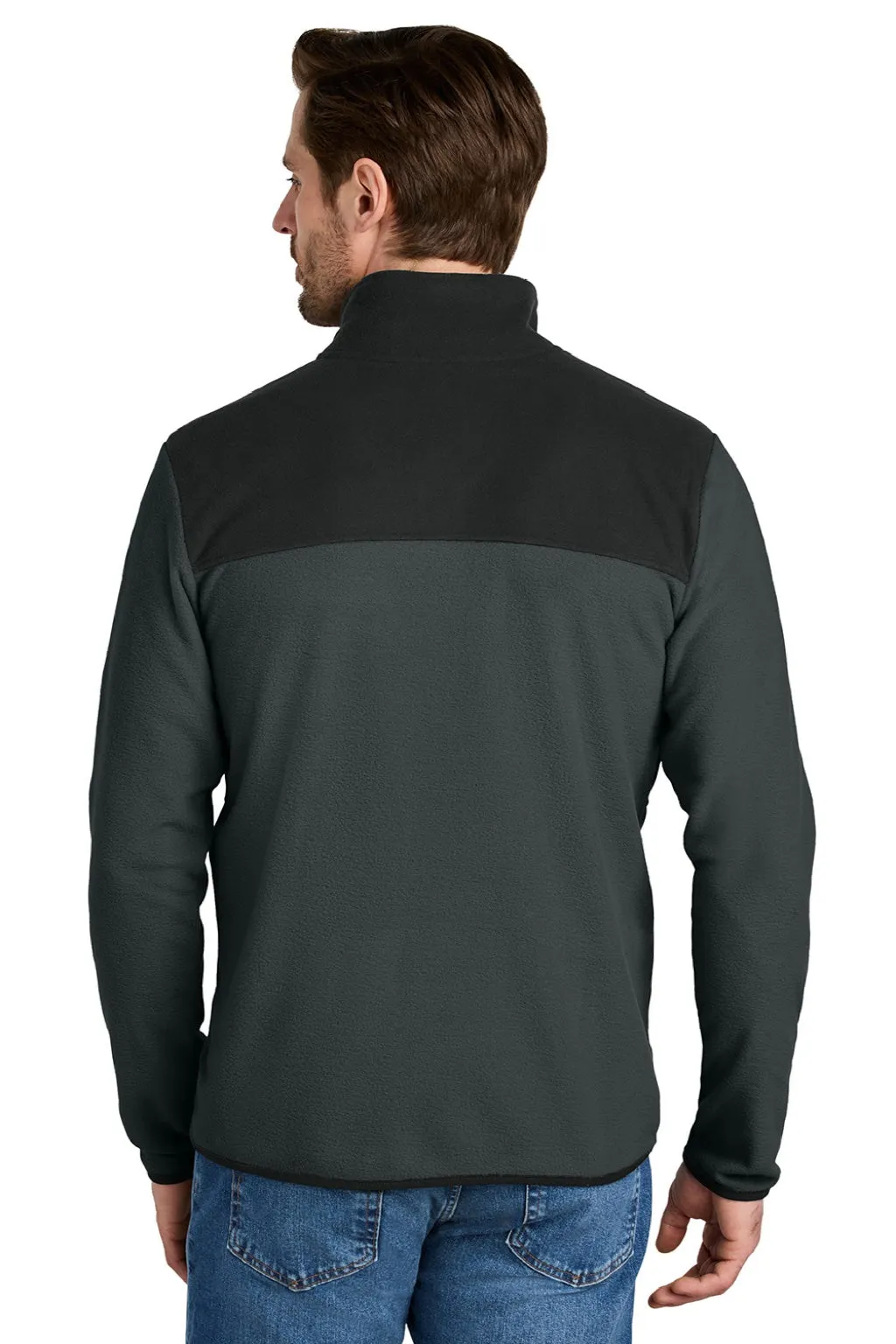 The North Face Mens Glacier Fleece Full Zip Jacket - Asphalt Grey/Black Clothing The-North-Face