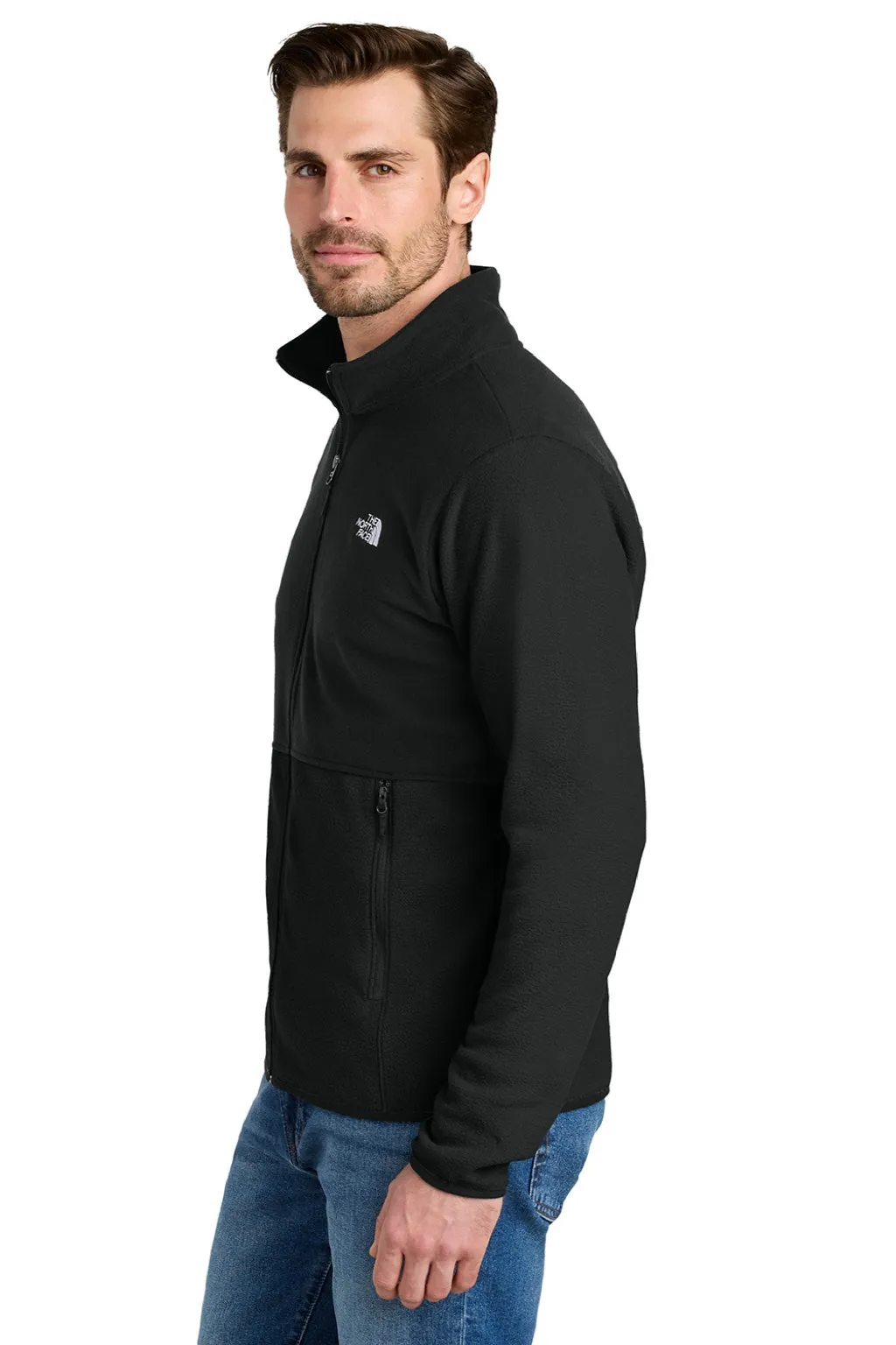 The North Face Mens Glacier Fleece Full Zip Jacket - Black Clothing The-North-Face