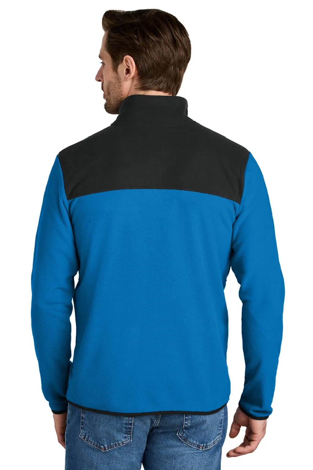 The North Face Mens Glacier Fleece Full Zip Jacket - Hero Blue/Black Clothing The-North-Face