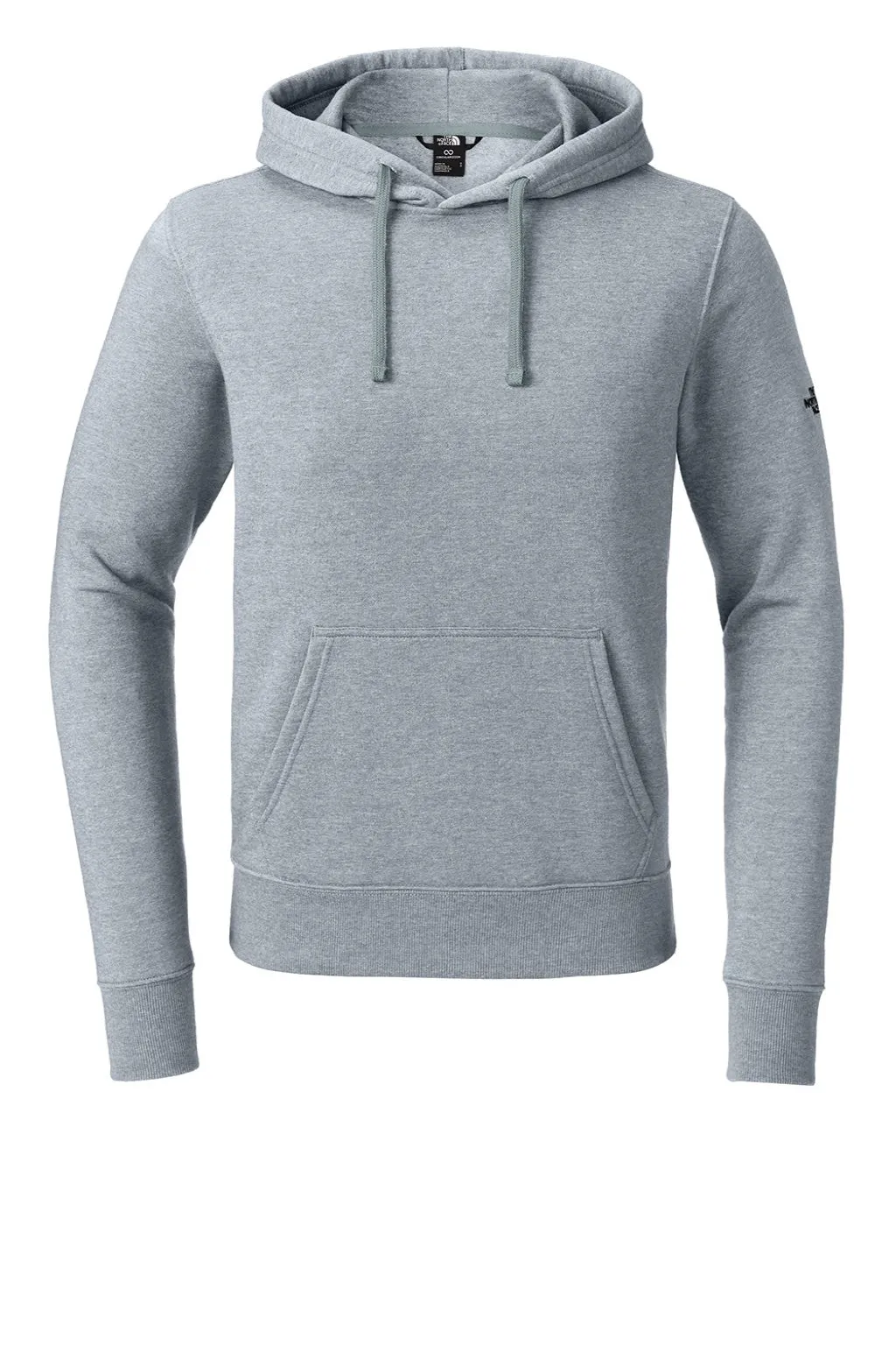 The North Face Mens Hooded Sweatshirt Hoodie w/ Pouch Pocket - Heather Light Grey Clothing The-North-Face