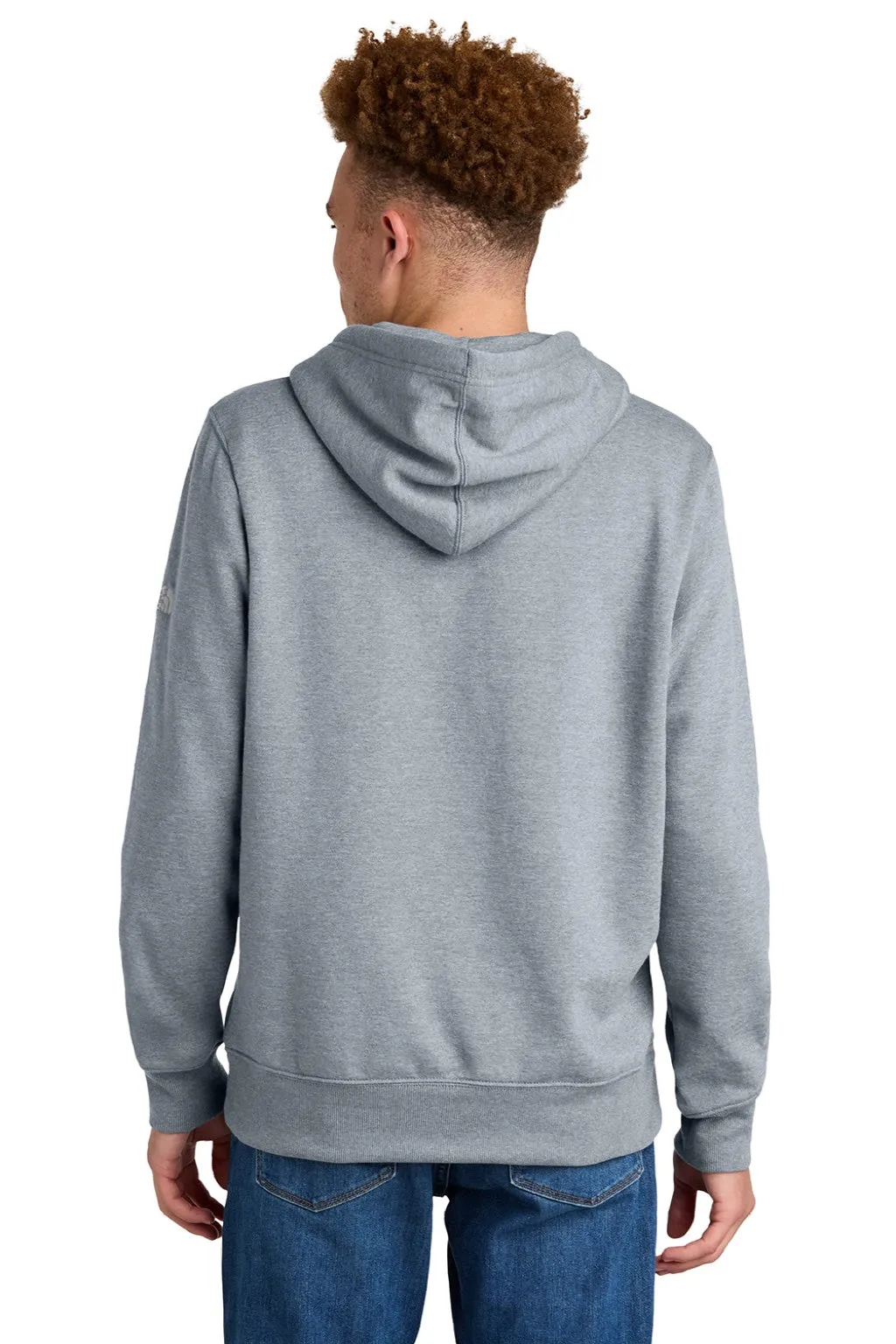 The North Face Mens Hooded Sweatshirt Hoodie w/ Pouch Pocket - Heather Light Grey Clothing The-North-Face