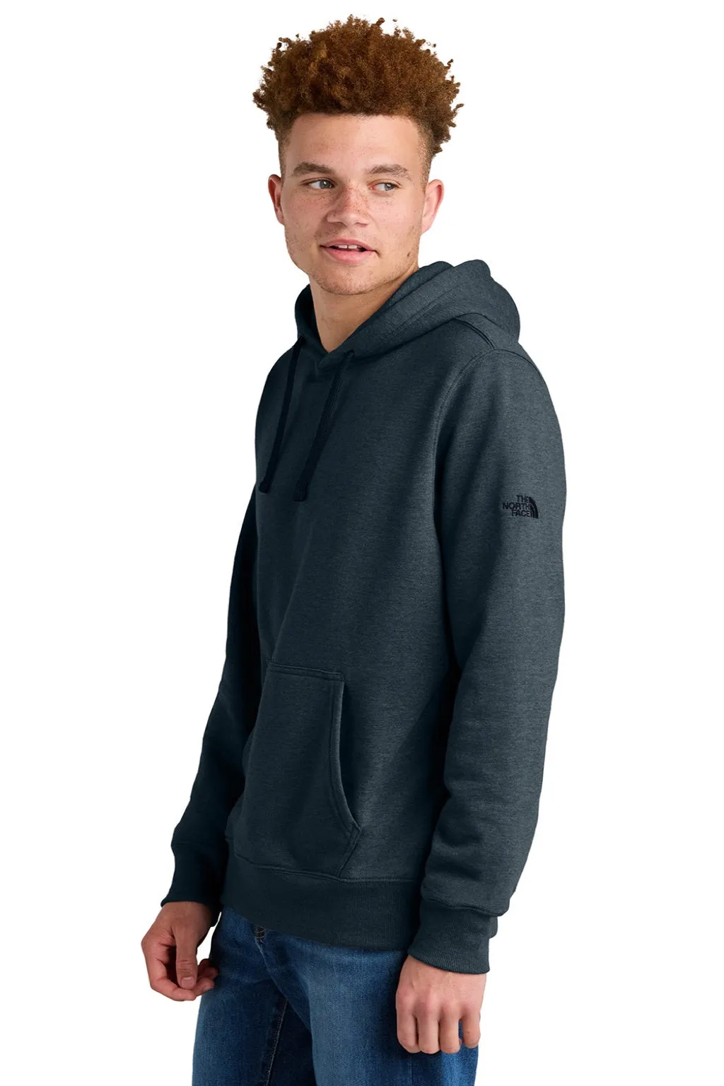 The North Face Mens Hooded Sweatshirt Hoodie w/ Pouch Pocket - Heather Urban Navy Blue Clothing The-North-Face