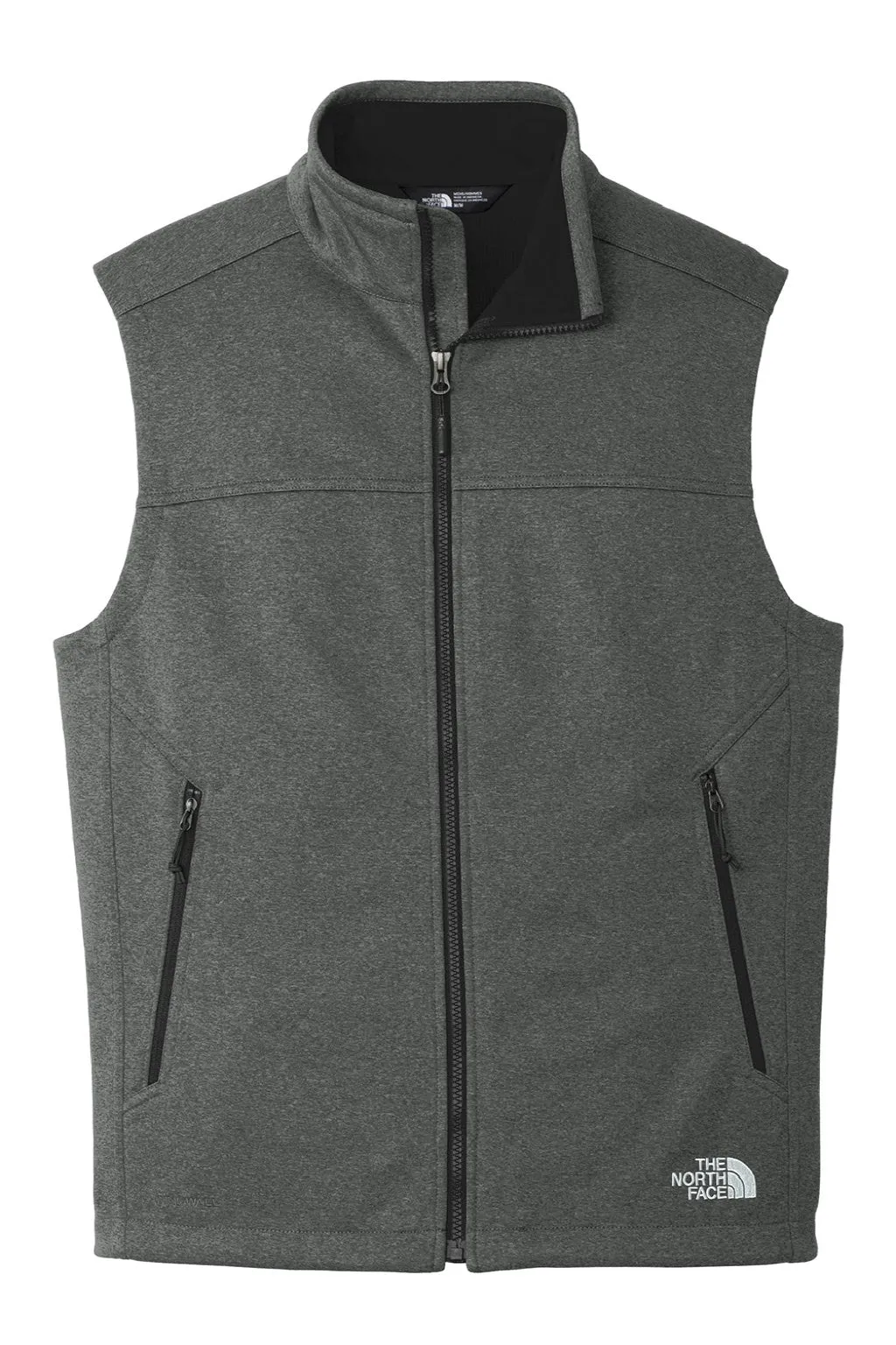 The North Face Mens Ridgeline Wind & Water Resistant Full Zip Vest - Heather Dark Grey Clothing The-North-Face