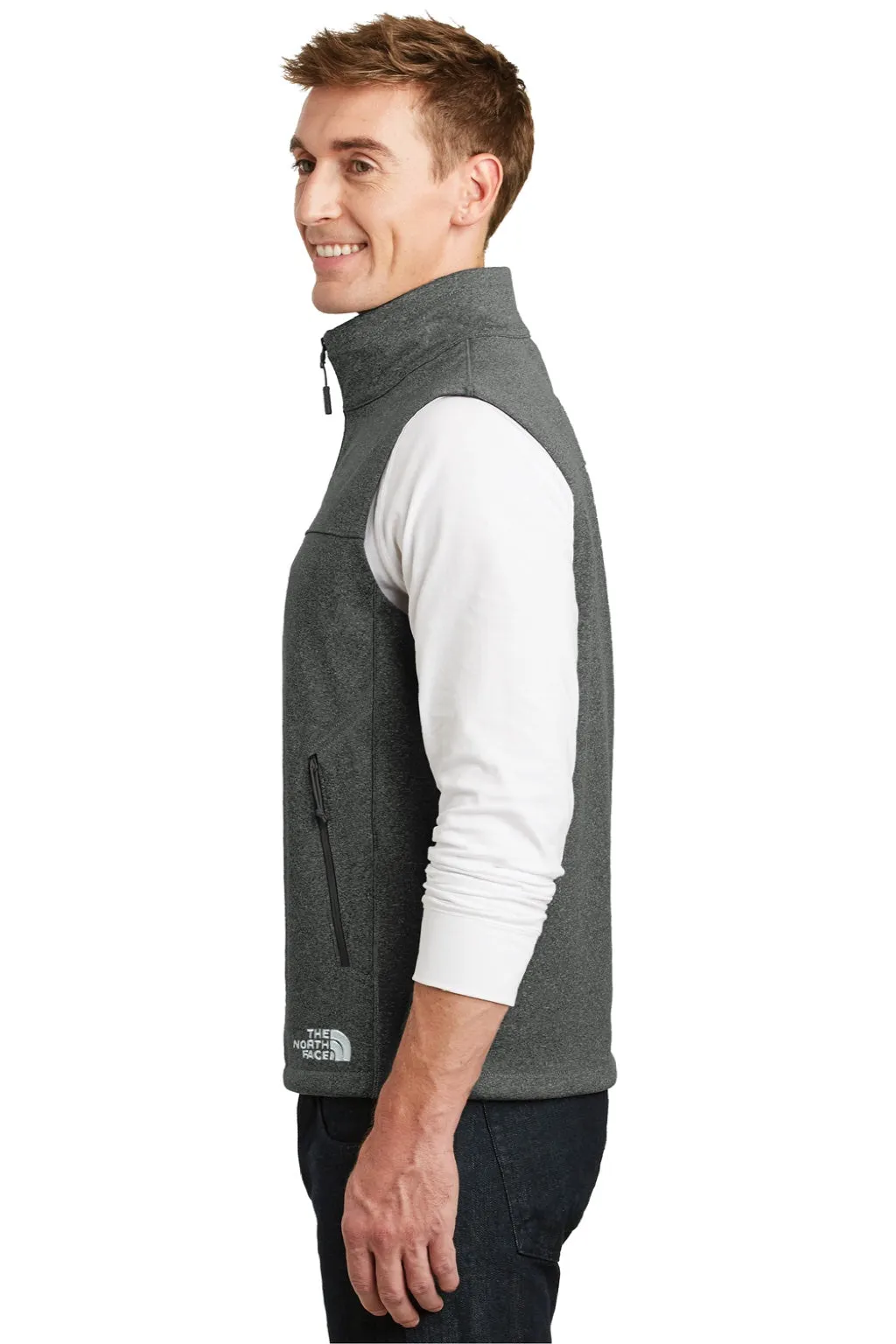 The North Face Mens Ridgeline Wind & Water Resistant Full Zip Vest - Heather Dark Grey Clothing The-North-Face