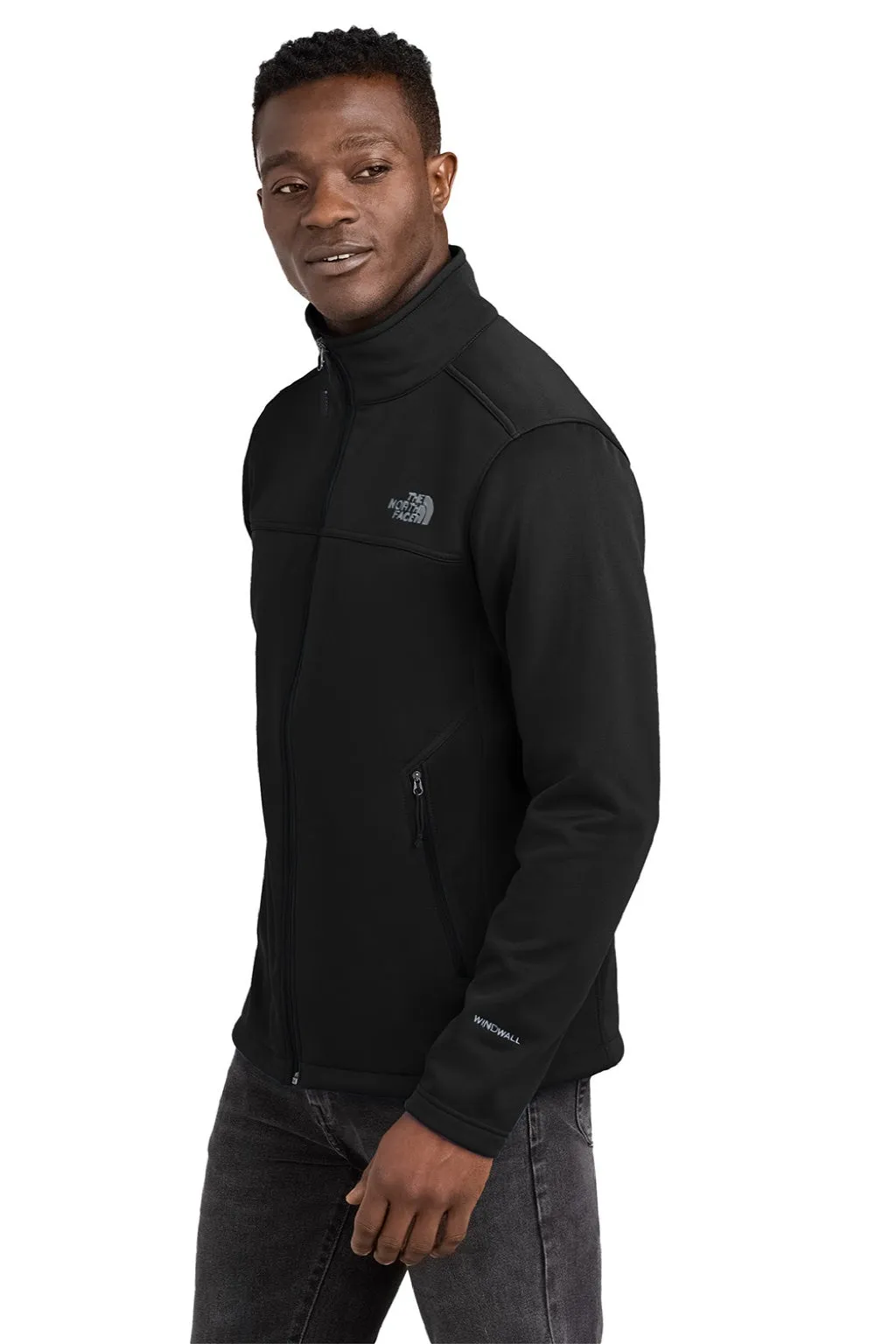 The North Face Mens Ridgewall Wind & Water Resistant Soft Shell Full Zip Jacket - Black Clothing The-North-Face