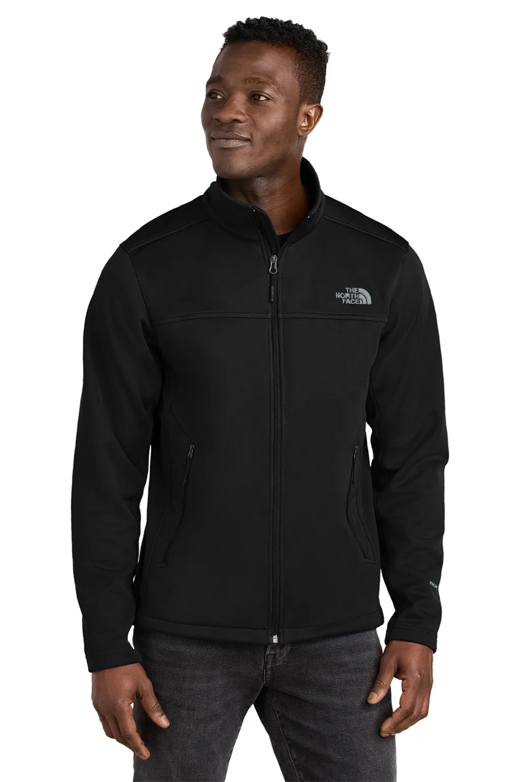The North Face Mens Ridgewall Wind & Water Resistant Soft Shell Full Zip Jacket - Black Clothing The-North-Face