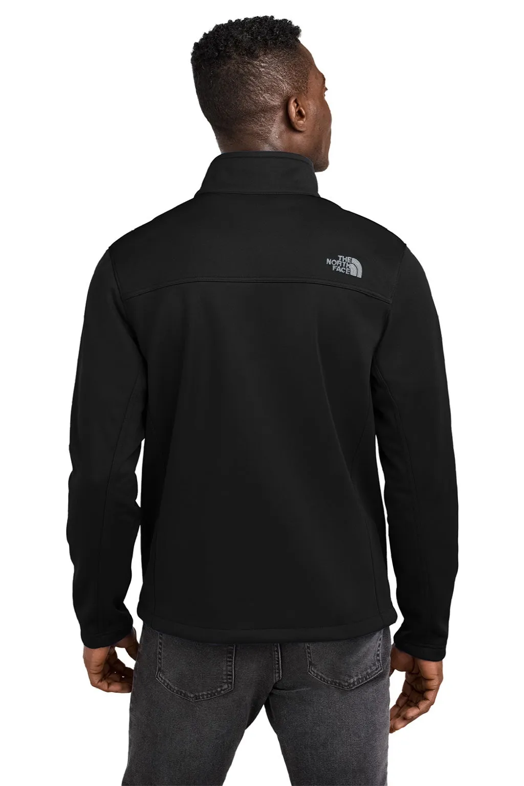 The North Face Mens Ridgewall Wind & Water Resistant Soft Shell Full Zip Jacket - Black Clothing The-North-Face