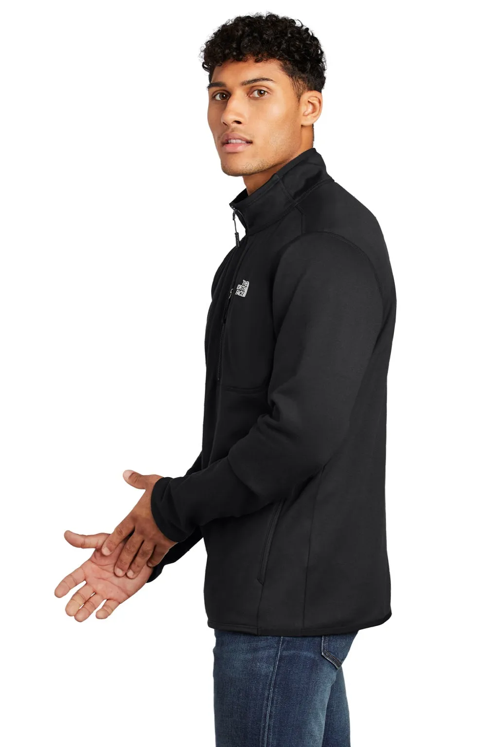 The North Face Mens Skyline 1/4 Zip Fleece Jacket - Black Clothing The-North-Face