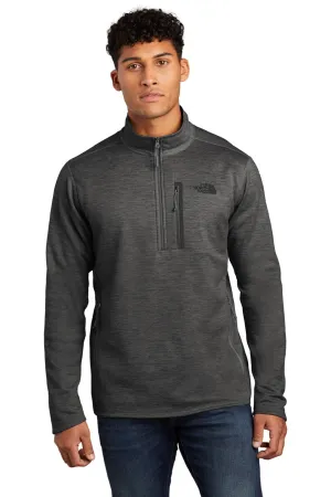 The North Face Mens Skyline 1/4 Zip Fleece Jacket - Heather Dark Grey Clothing The-North-Face