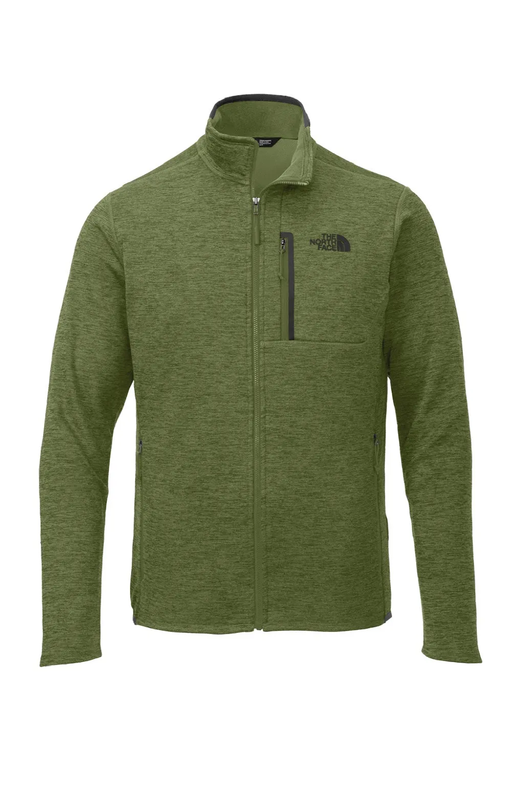The North Face Mens Skyline Full Zip Fleece Jacket - Heather Clover Green Clothing The-North-Face