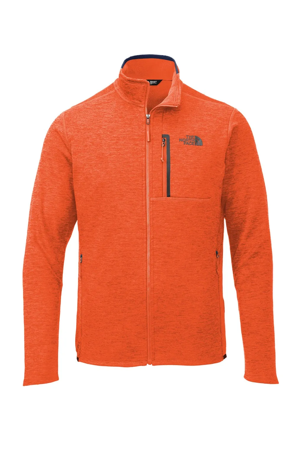 The North Face Mens Skyline Full Zip Fleece Jacket - Heather Zion Orange/Urban Navy Blue Clothing The-North-Face