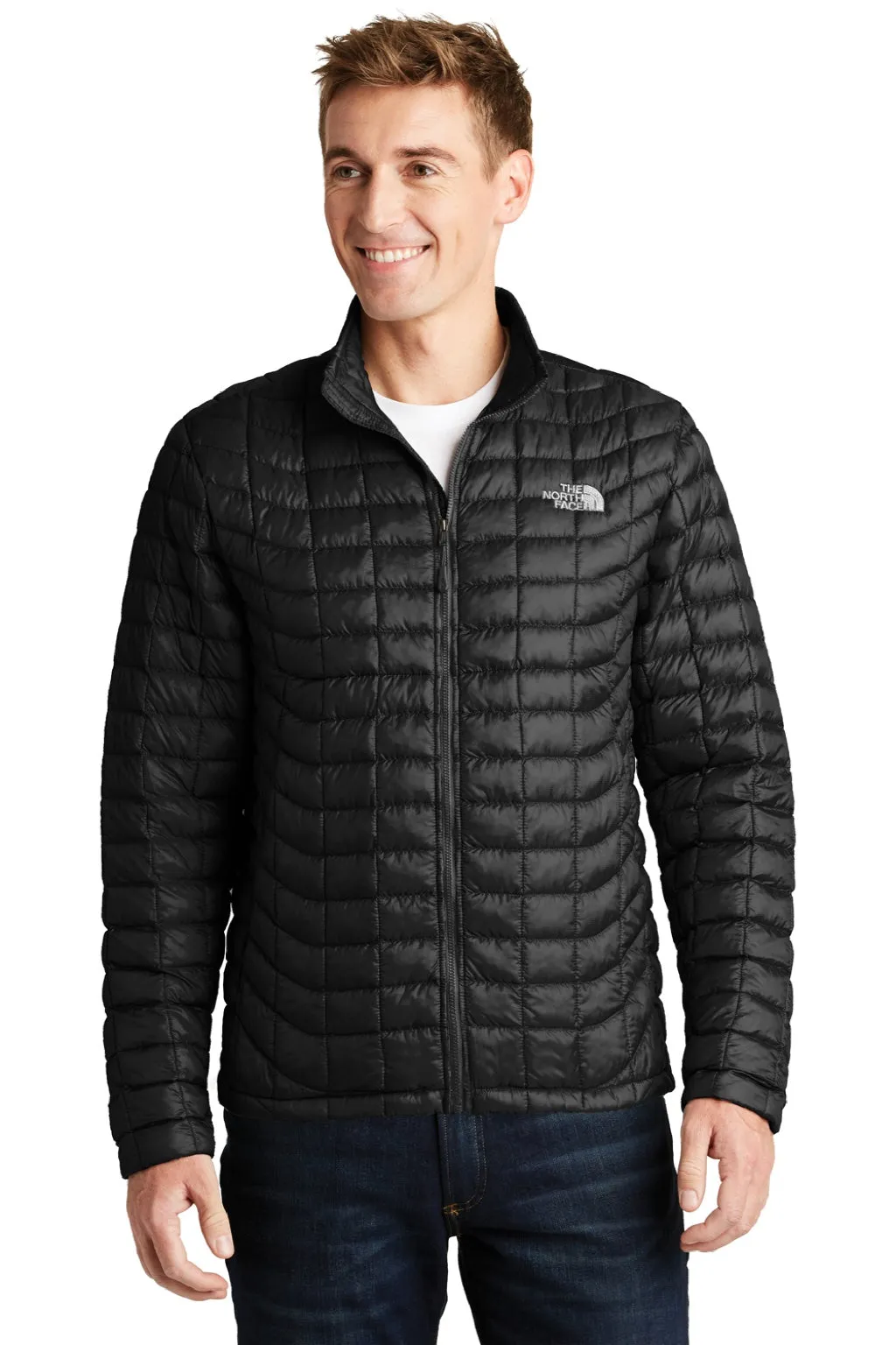 The North Face Mens ThermoBall Trekker Water Resistant Full Zip Jacket - Black Clothing The-North-Face