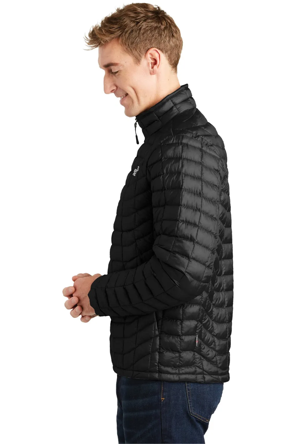 The North Face Mens ThermoBall Trekker Water Resistant Full Zip Jacket - Black Clothing The-North-Face