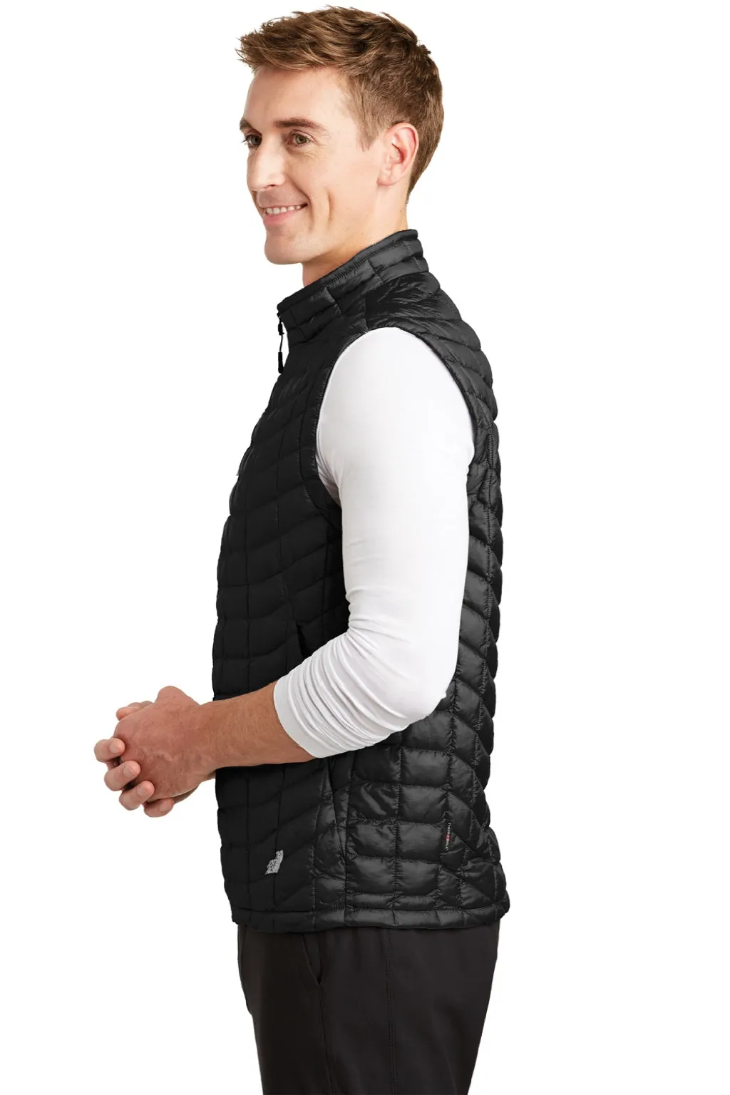 The North Face Mens ThermoBall Trekker Water Resistant Full Zip Vest - Black Clothing The-North-Face