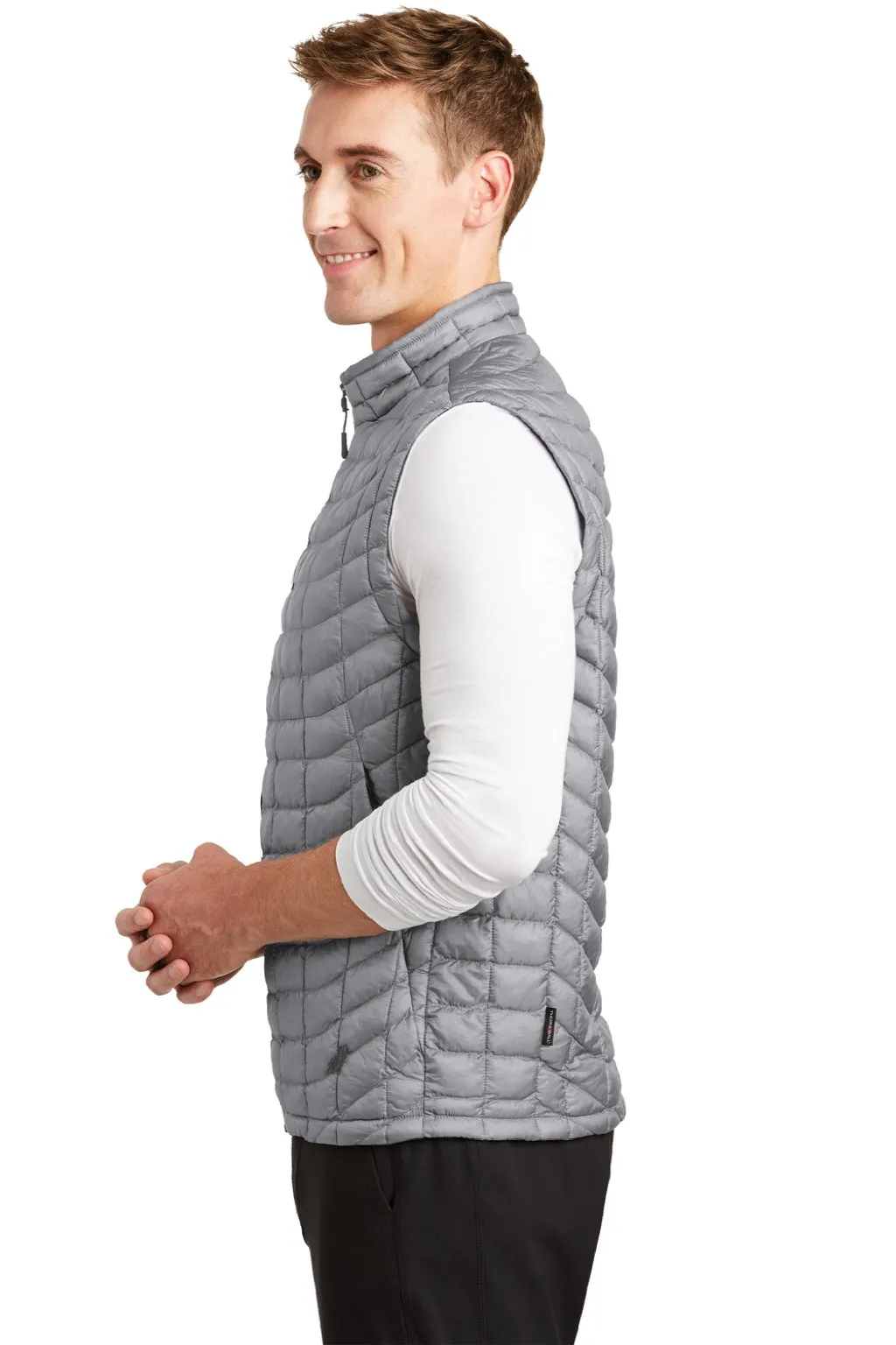 The North Face Mens ThermoBall Trekker Water Resistant Full Zip Vest - Mid Grey Clothing The-North-Face