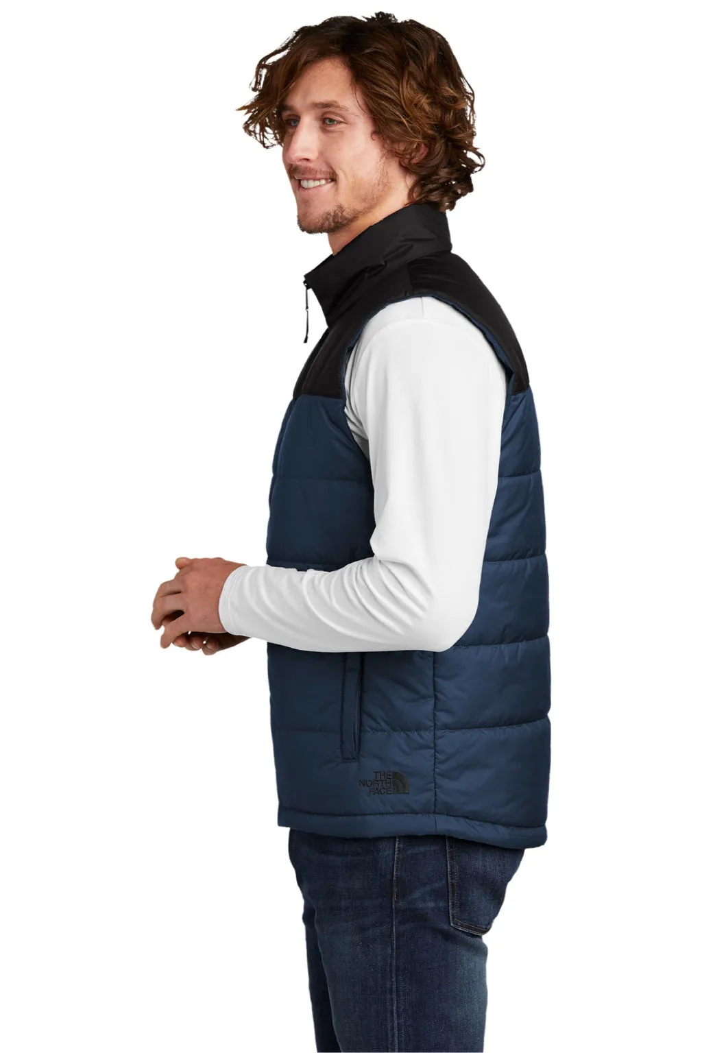 The North Face Mens Water Resistant Everyday Insulated Full Zip Vest - Shady Blue Clothing The-North-Face