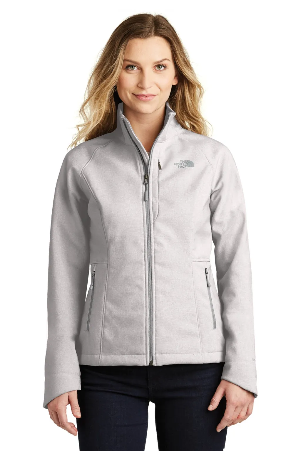 The North Face Womens Apex Barrier Wind & Water Resistant Full Zip Jacket - Heather Light Grey Clothing The-North-Face