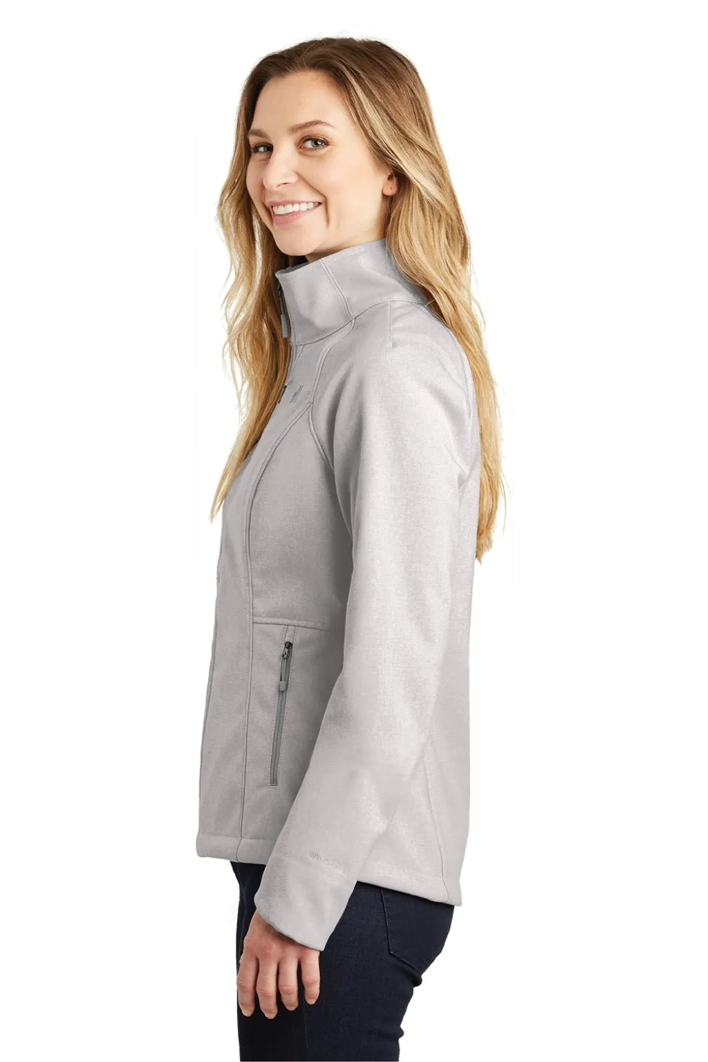 The North Face Womens Apex Barrier Wind & Water Resistant Full Zip Jacket - Heather Light Grey Clothing The-North-Face