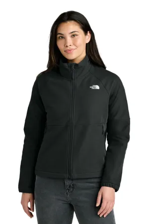 The North Face Womens Barr Lake Soft Shell Full Zip Jacket - Heather Black Clothing The-North-Face