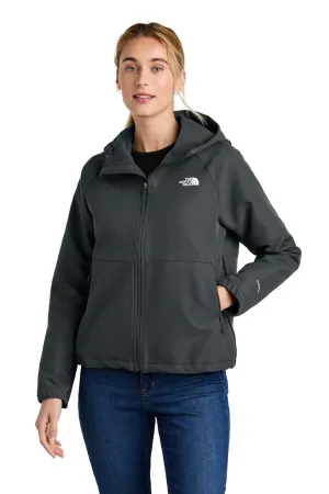 The North Face Womens Barr Lake Water Resistant Soft Shell Full Zip Hooded Jacket - Heahter Dark Asphalt Grey Clothing The-North-Face