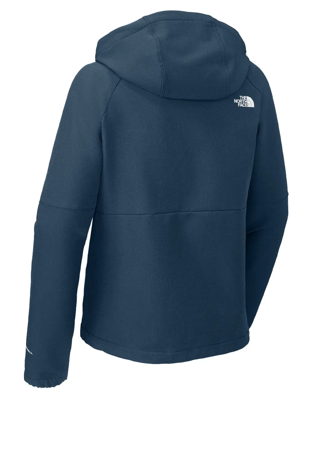 The North Face Womens Barr Lake Water Resistant Soft Shell Full Zip Hooded Jacket - Heather Dark Shady Blue Clothing The-North-Face