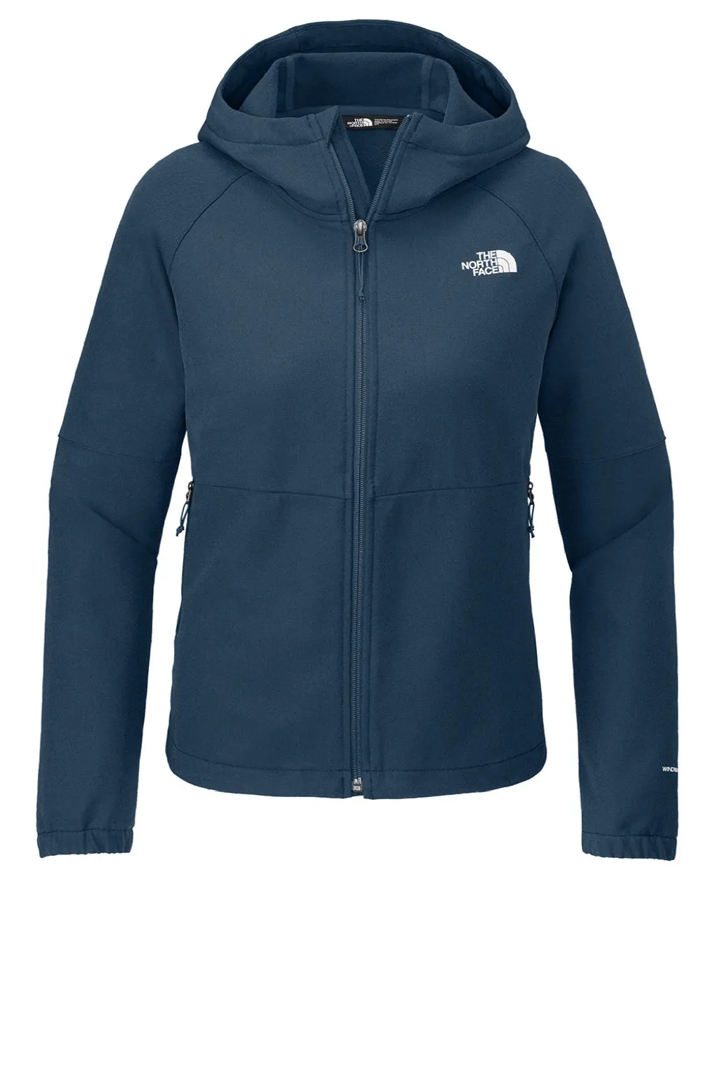 The North Face Womens Barr Lake Water Resistant Soft Shell Full Zip Hooded Jacket - Heather Dark Shady Blue Clothing The-North-Face