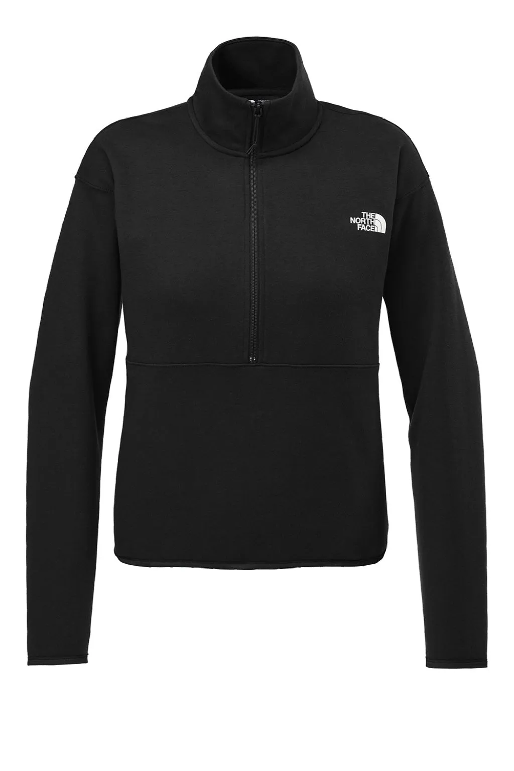 The North Face Womens Double Knit 1/4 Zip Fleece Jacket - Black Clothing The-North-Face