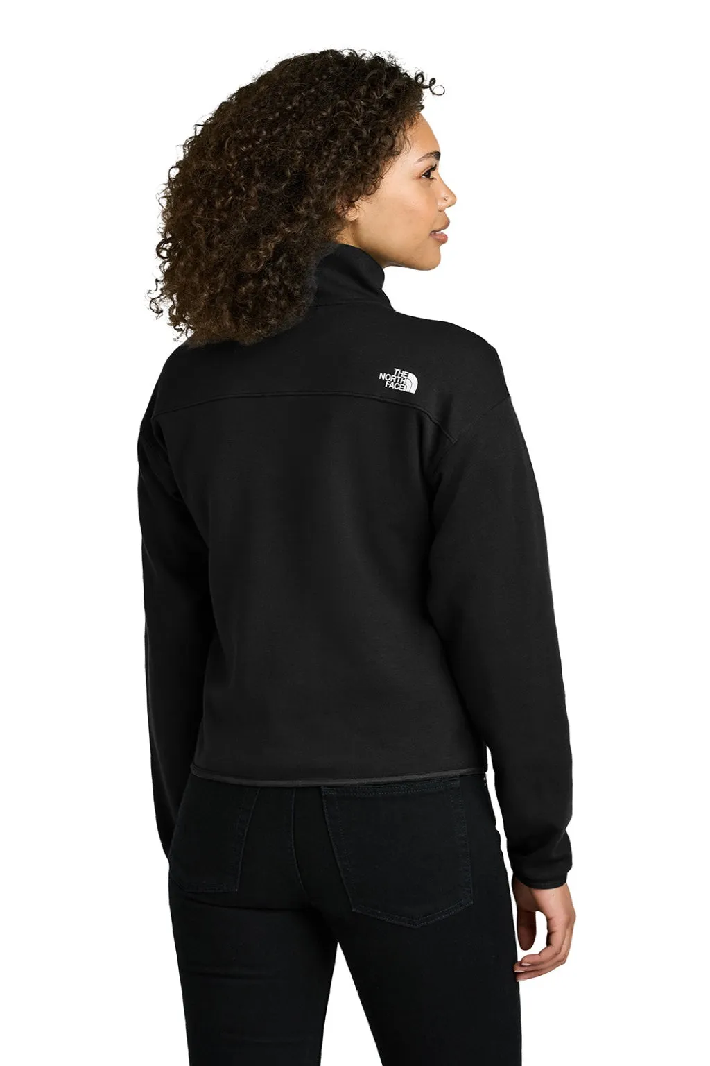 The North Face Womens Double Knit 1/4 Zip Fleece Jacket - Black Clothing The-North-Face