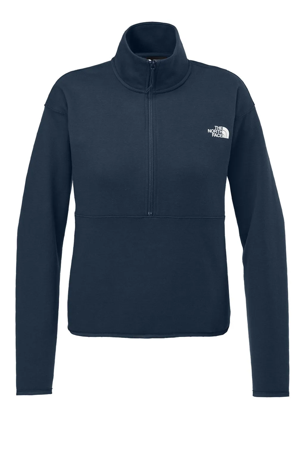 The North Face Womens Double Knit 1/4 Zip Fleece Jacket - Summit Navy Blue Clothing The-North-Face