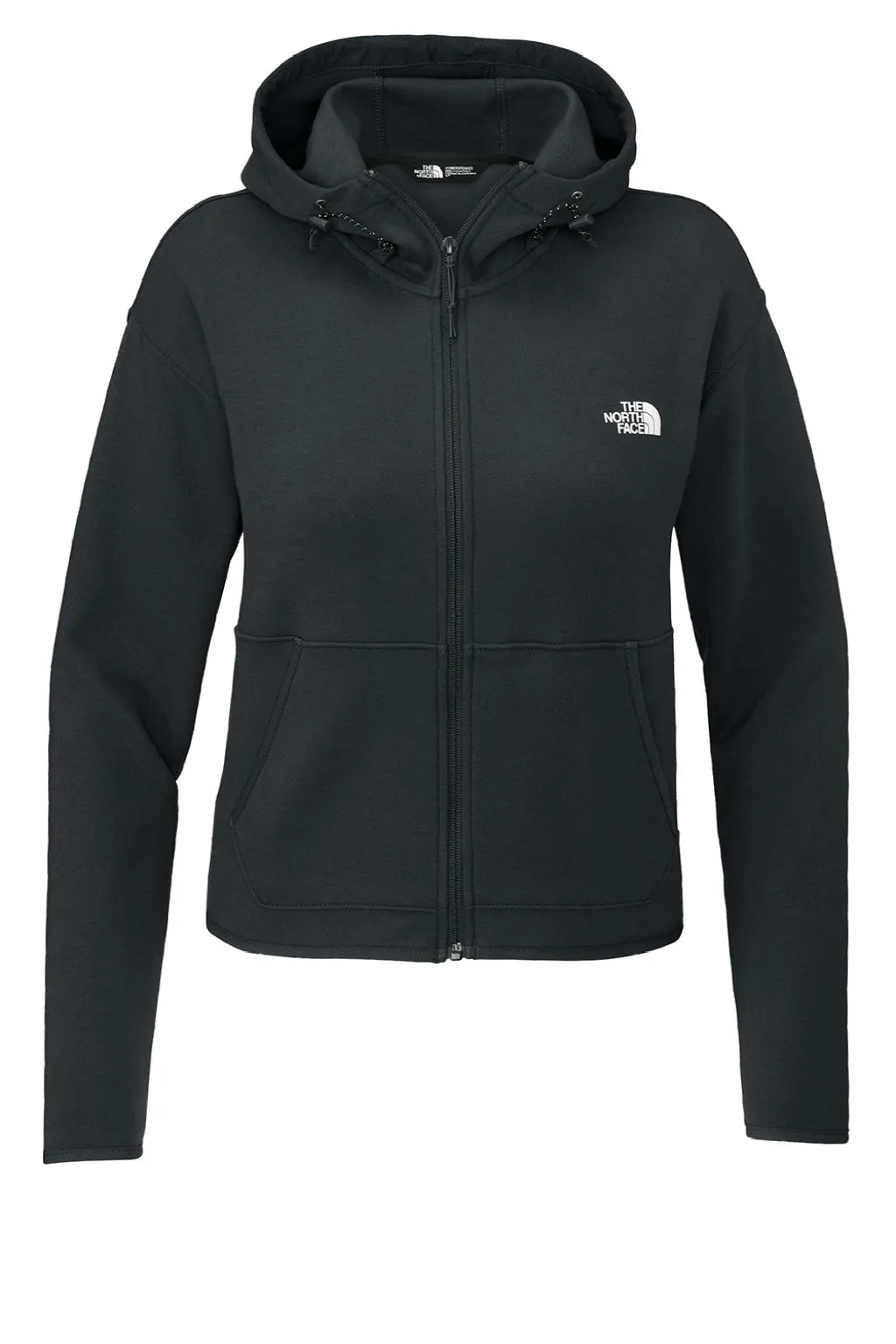 The North Face Womens Double Knit Full Zip Hooded Sweatshirt Hoodie w/ Pockets - Asphalt Grey Clothing The-North-Face