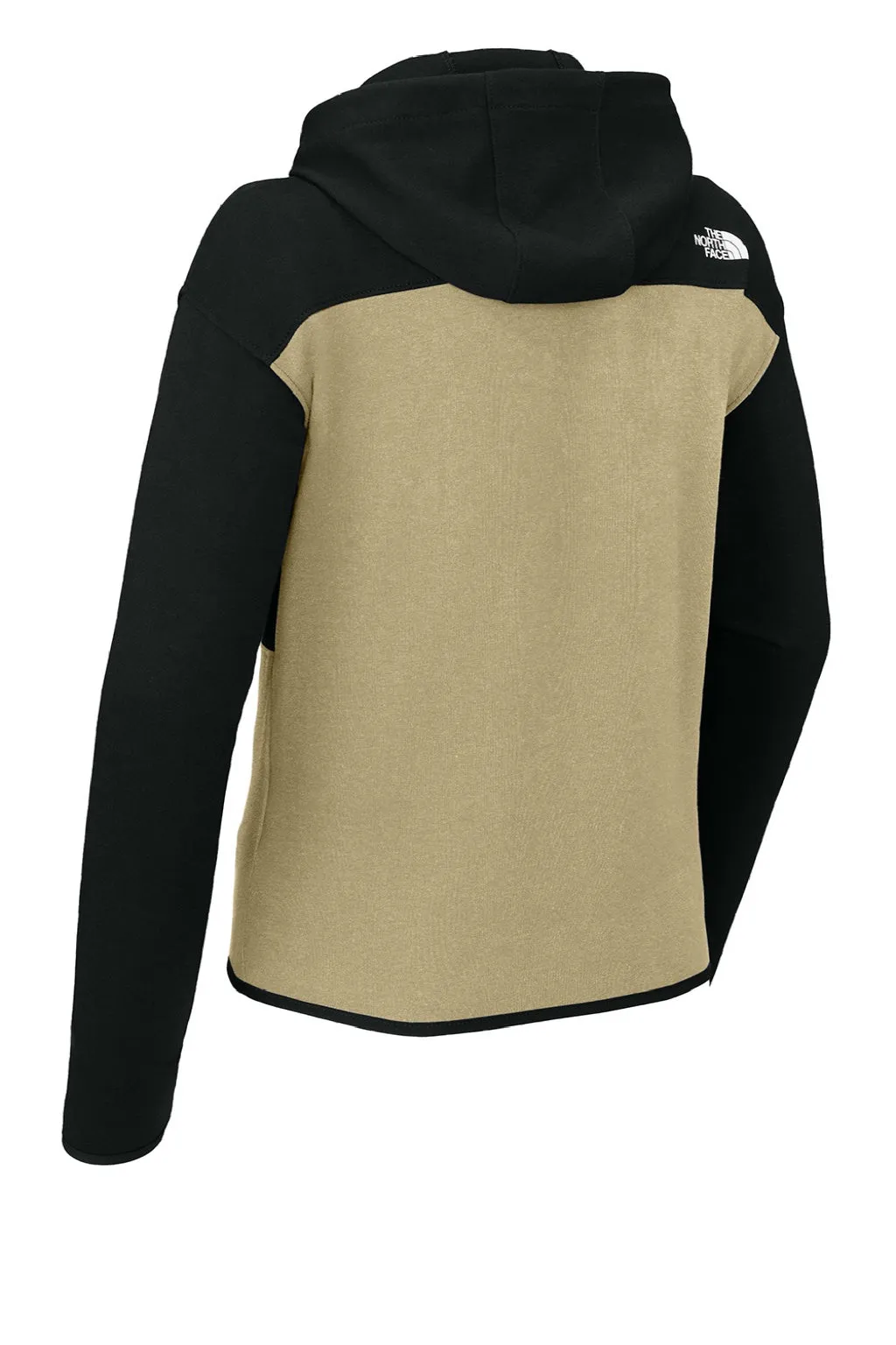 The North Face Womens Double Knit Full Zip Hooded Sweatshirt Hoodie w/ Pockets - Khaki Stone/Black Clothing The-North-Face